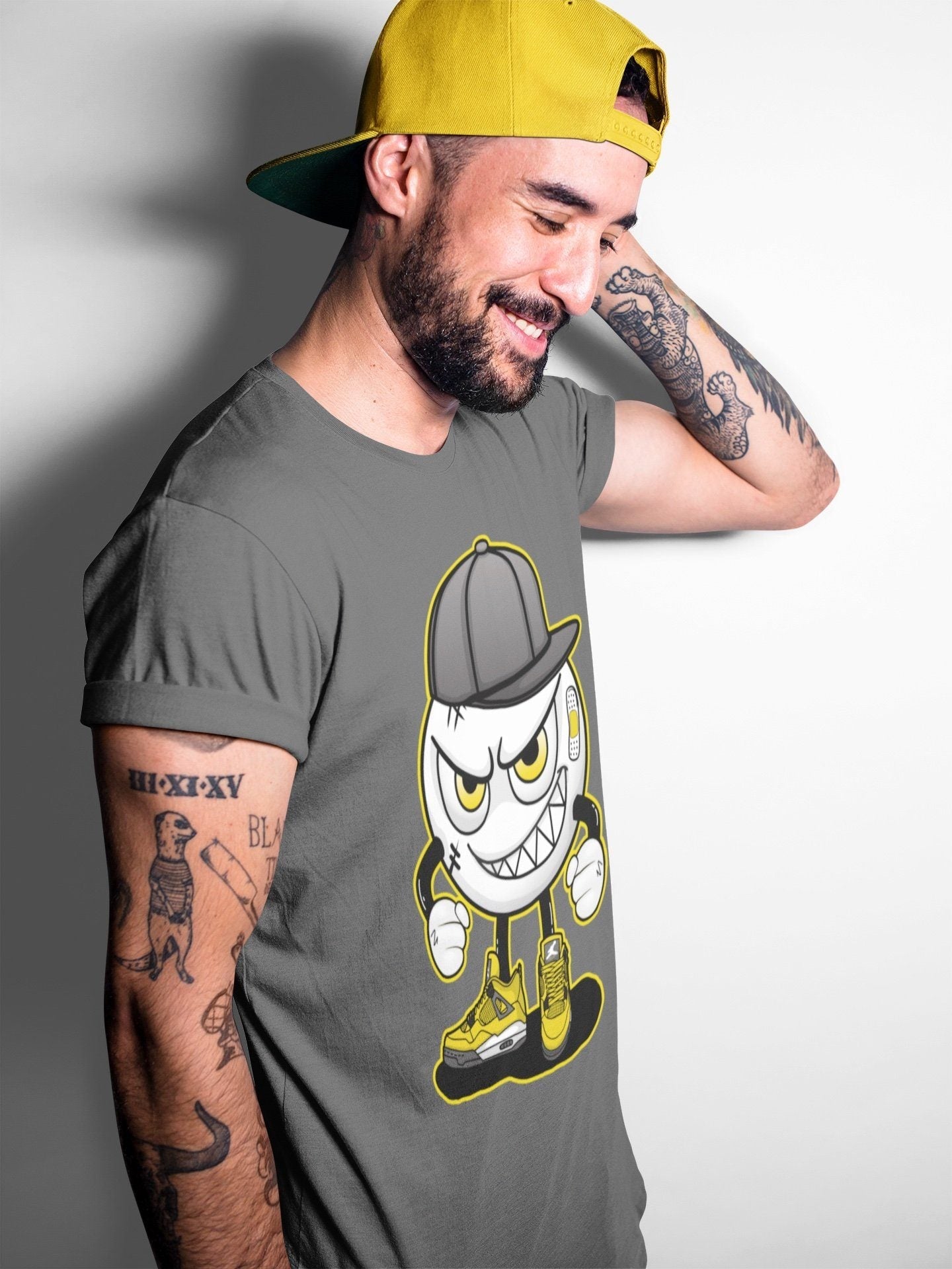 Jordan 4 Lightning Sneaker Match Tees Mischief Emoji Sneaker Tees Jordan 4 Lightning Sneaker Release Tees Unisex Shirts