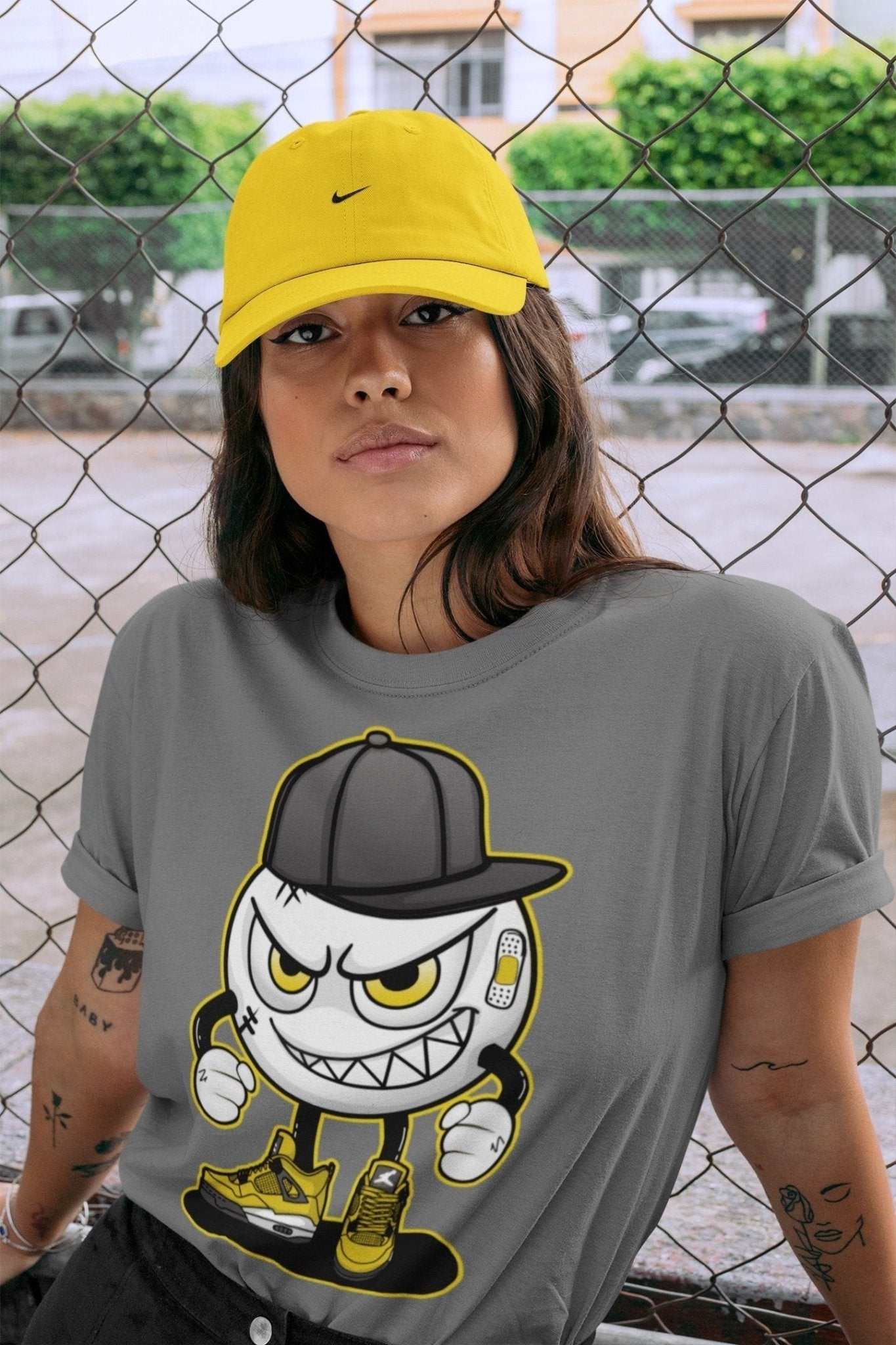 Jordan 4 Lightning Sneaker Match Tees Mischief Emoji Sneaker Tees Jordan 4 Lightning Sneaker Release Tees Unisex Shirts