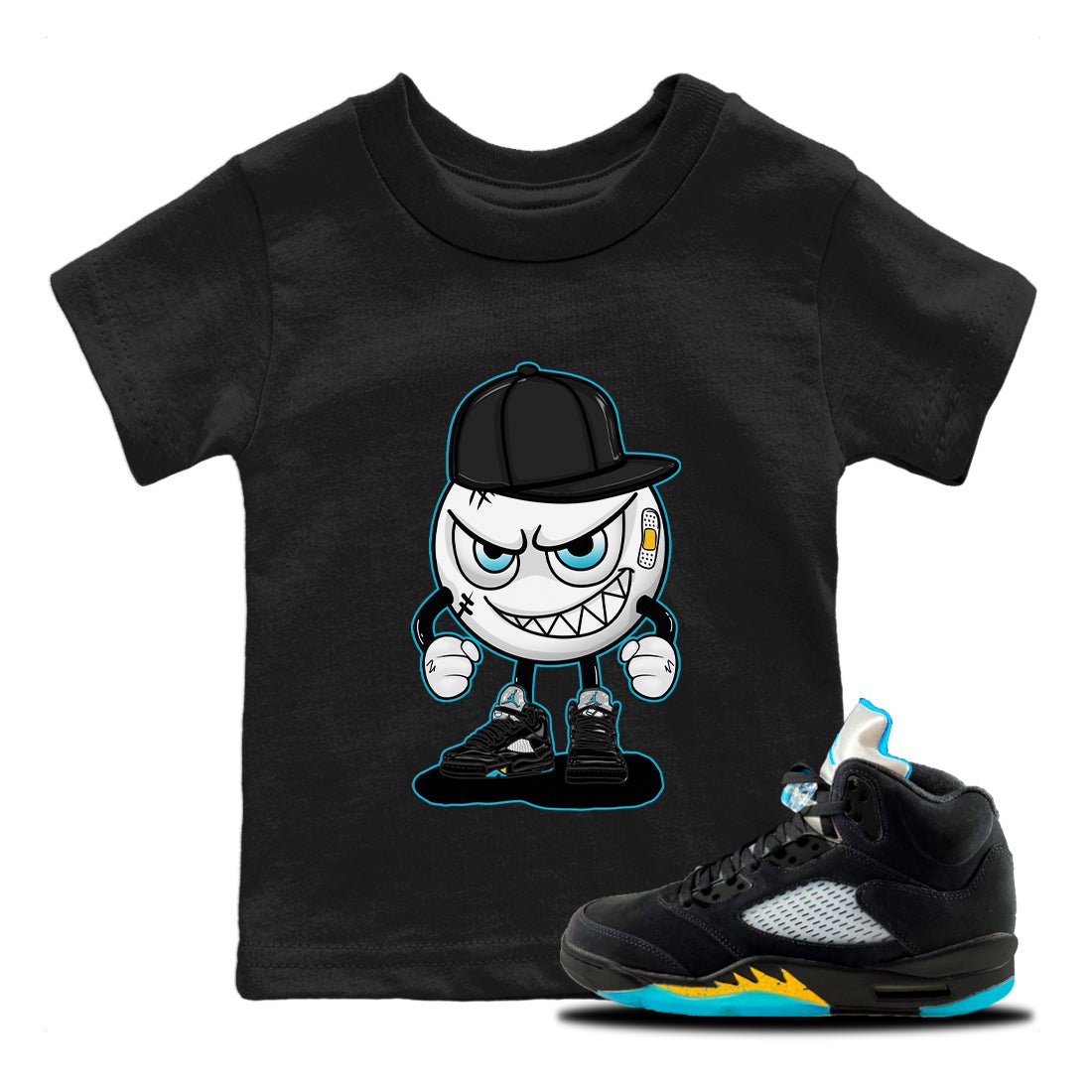 Jordan 5 Aqua Sneaker Match Tees Mischief Emoji Sneaker Tees Jordan 5 Aqua Sneaker Release Tees Kids Shirts
