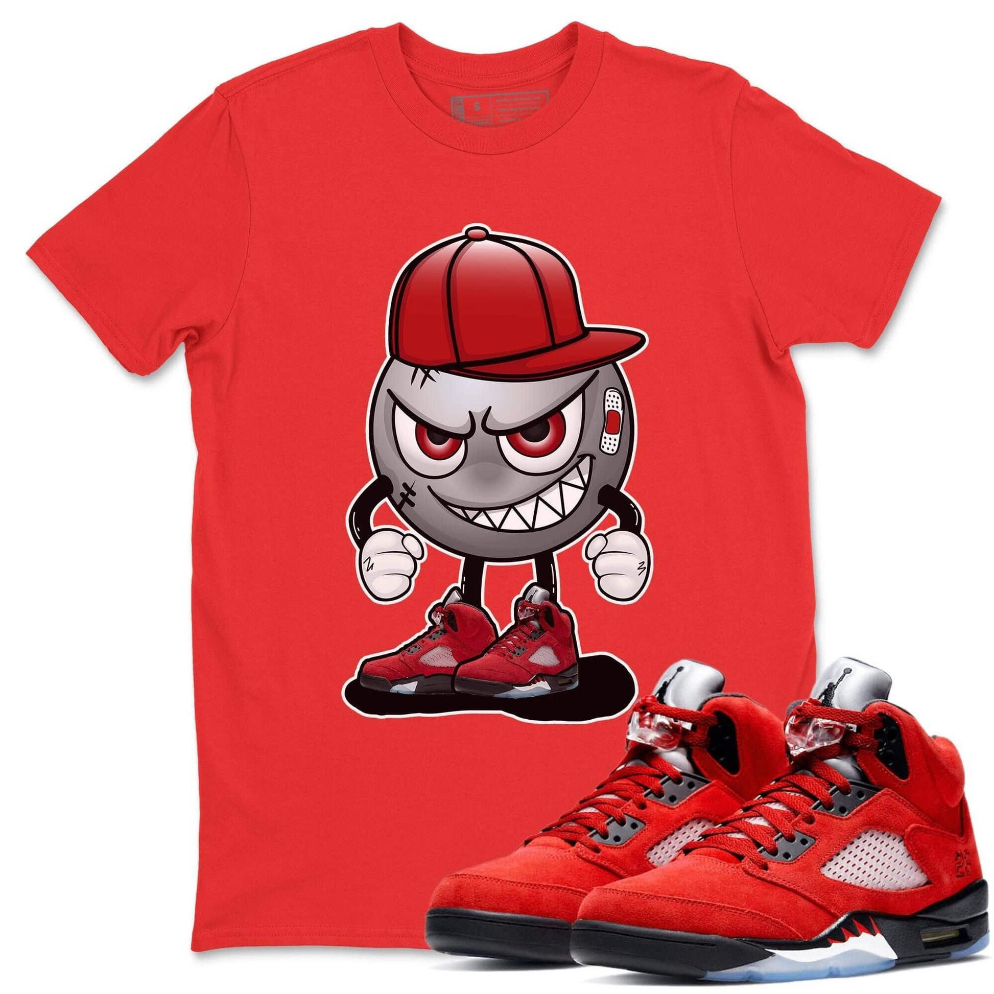 Jordan 5 Raging Bull Sneaker Match Tees Mischief Emoji Sneaker Tees Jordan 5 Raging Bull Sneaker Release Tees Unisex Shirts