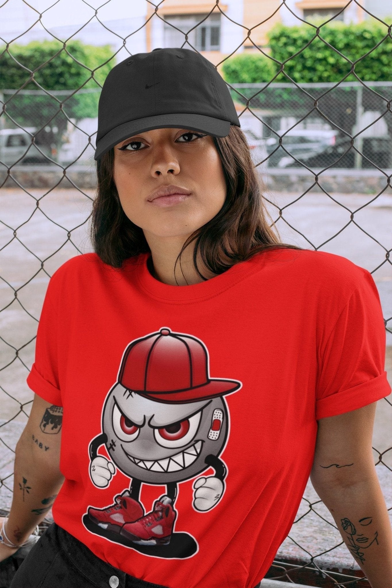 Jordan 5 Raging Bull Sneaker Match Tees Mischief Emoji Sneaker Tees Jordan 5 Raging Bull Sneaker Release Tees Unisex Shirts