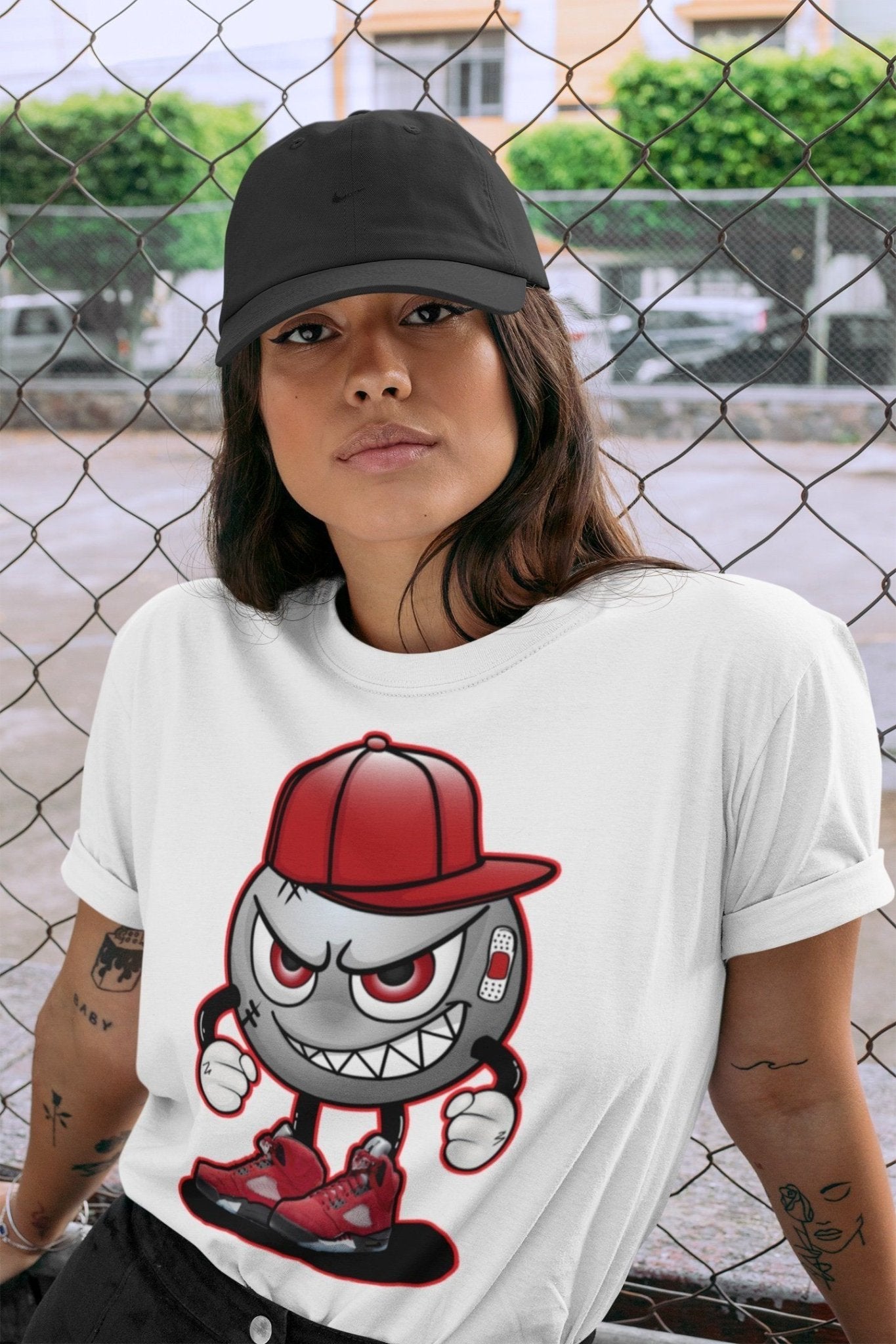 Jordan 5 Raging Bull Sneaker Match Tees Mischief Emoji Sneaker Tees Jordan 5 Raging Bull Sneaker Release Tees Unisex Shirts