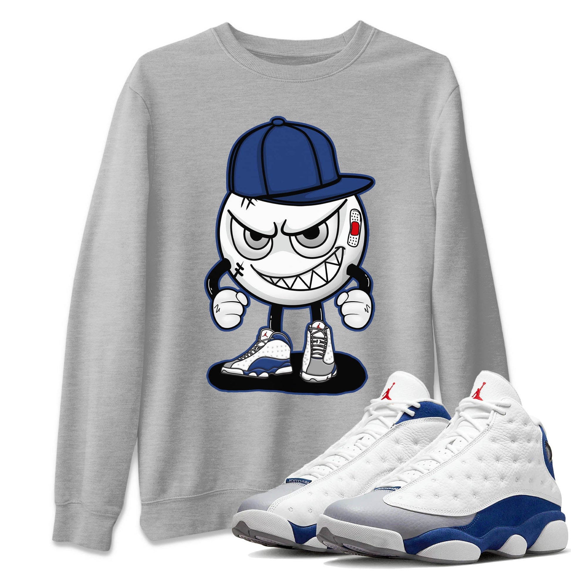 Jordan 13 French Blue Sneaker Match Tees Mischief Emoji Sneaker Tees Jordan 13 French Blue Sneaker Release Tees Unisex Shirts