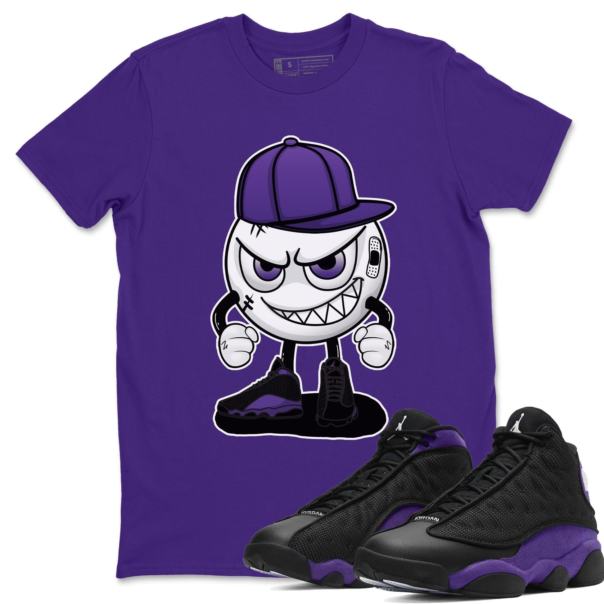 Jordan 13 Court Purple Sneaker Match Tees Mischief Emoji Sneaker Tees Jordan 13 Court Purple Sneaker Release Tees Unisex Shirts