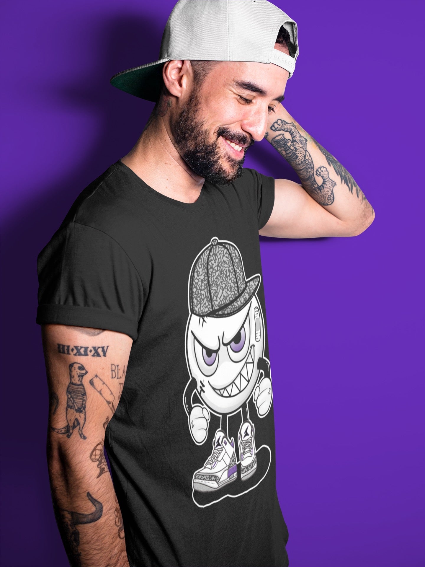 Jordan 3 Dark Iris Sneaker Match Tees Mischief Emoji Sneaker Tees Jordan 3 Dark Iris Sneaker Release Tees Unisex Shirts