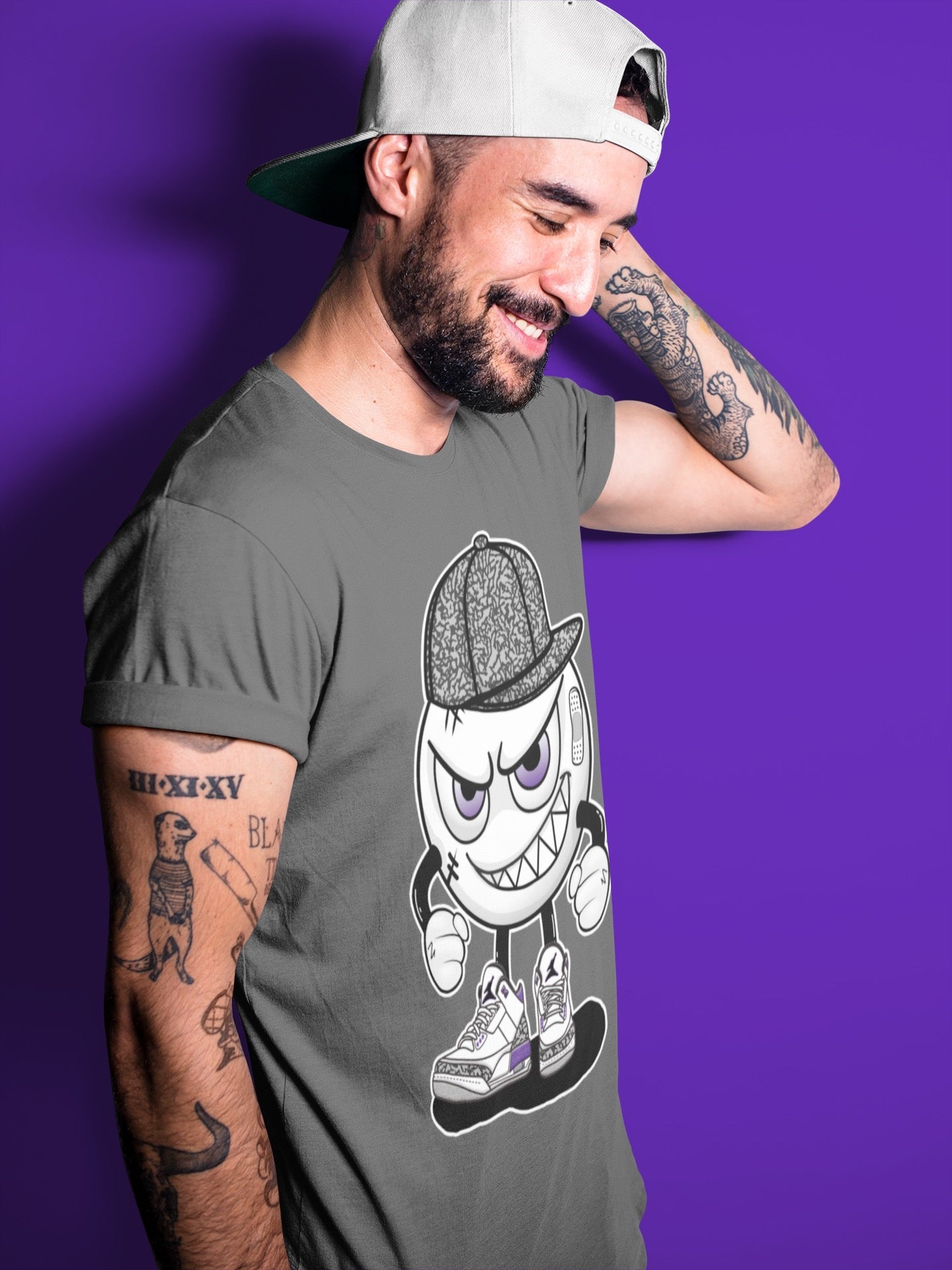 Jordan 3 Dark Iris Sneaker Match Tees Mischief Emoji Sneaker Tees Jordan 3 Dark Iris Sneaker Release Tees Unisex Shirts