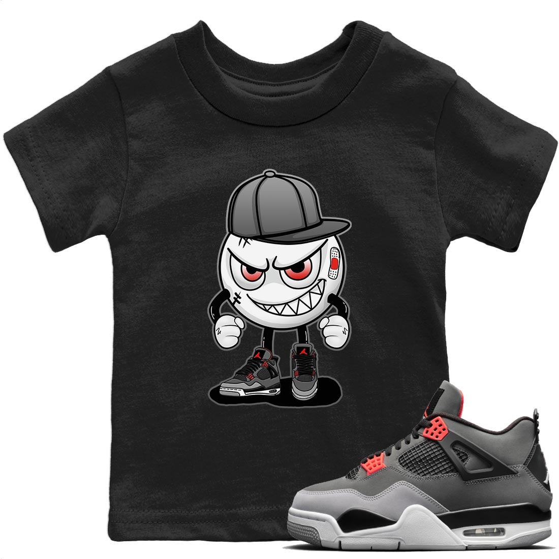 Jordan 4 Infrared Sneaker Match Tees Mischief Emoji Sneaker Tees Jordan 4 Infrared Sneaker Release Tees Kids Shirts