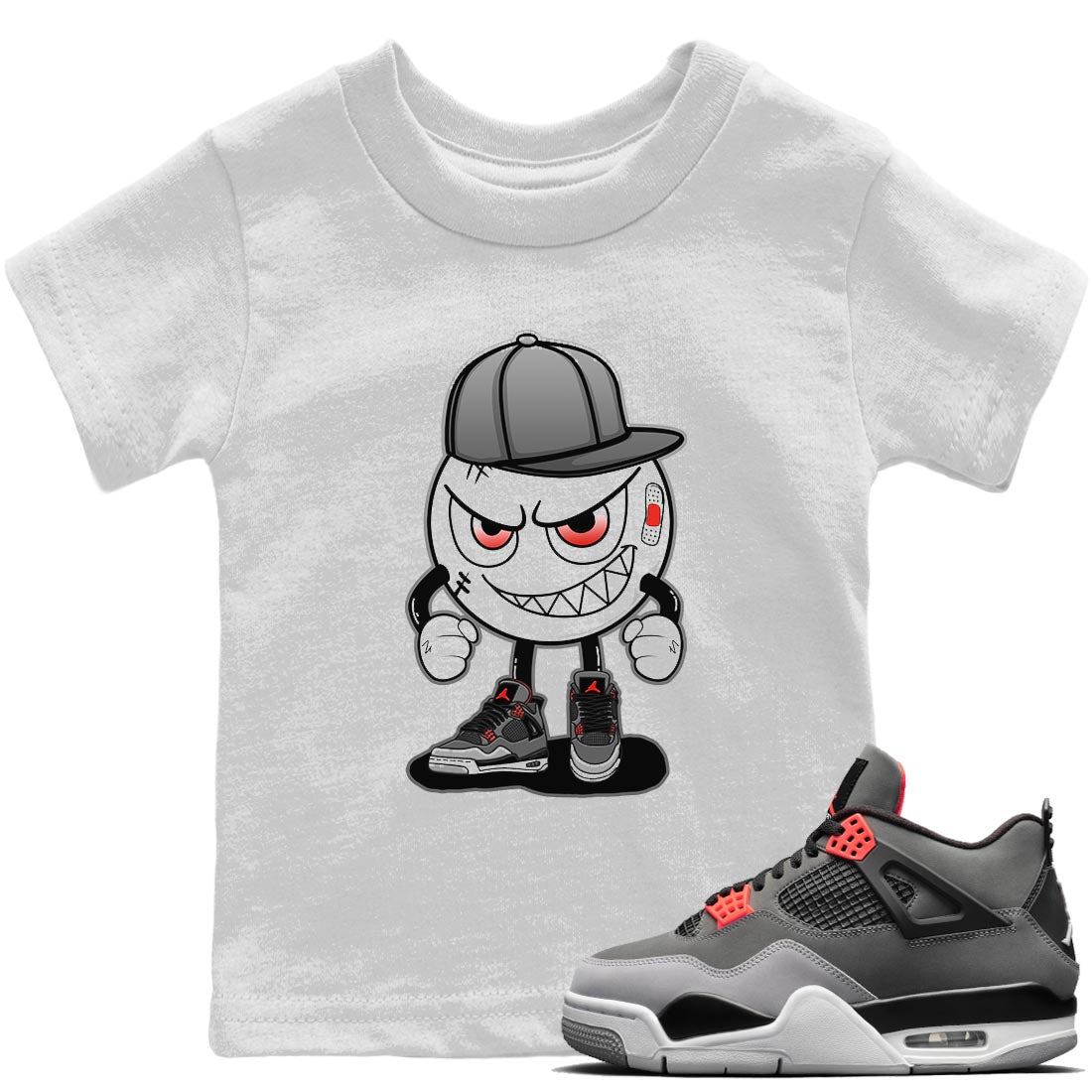 Jordan 4 Infrared Sneaker Match Tees Mischief Emoji Sneaker Tees Jordan 4 Infrared Sneaker Release Tees Kids Shirts