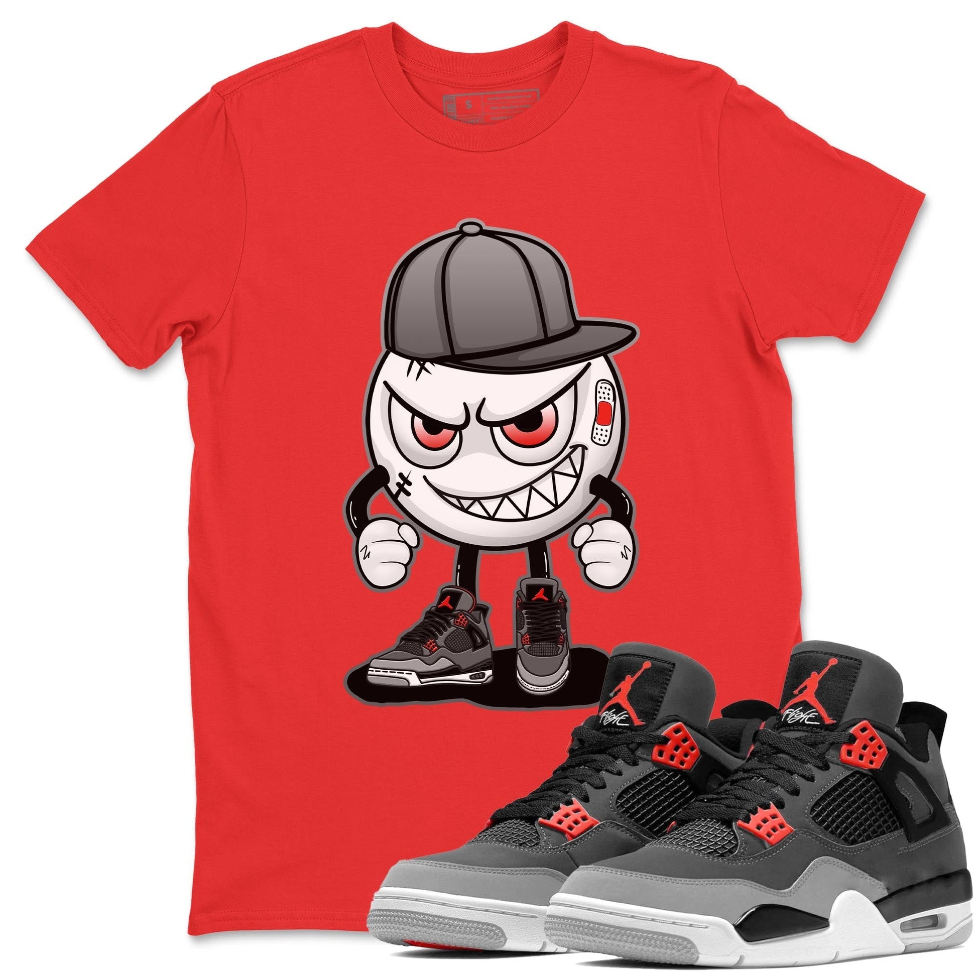 Jordan 4 Infrared Sneaker Match Tees Mischief Emoji Sneaker Tees Jordan 4 Infrared Sneaker Release Tees Unisex Shirts