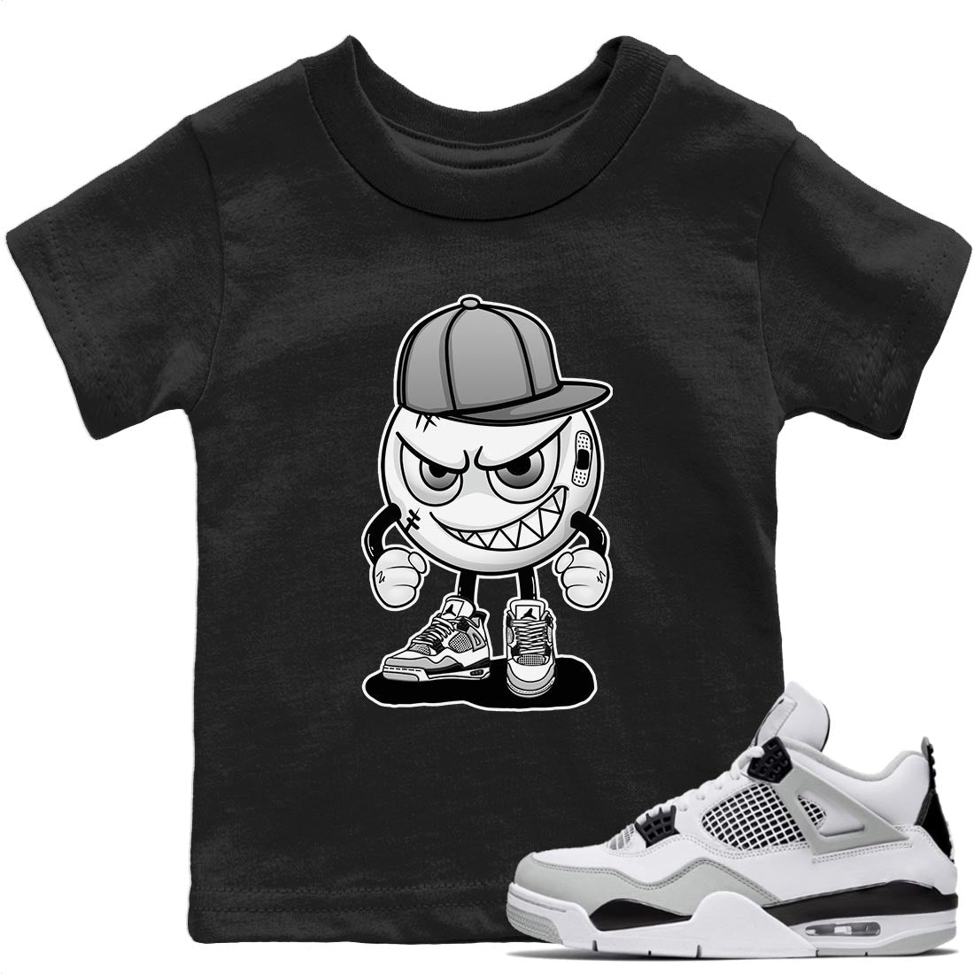 Jordan 4 Military Black Sneaker Match Tees Mischief Emoji Sneaker Tees Jordan 4 Military Black Sneaker Release Tees Kids Shirts