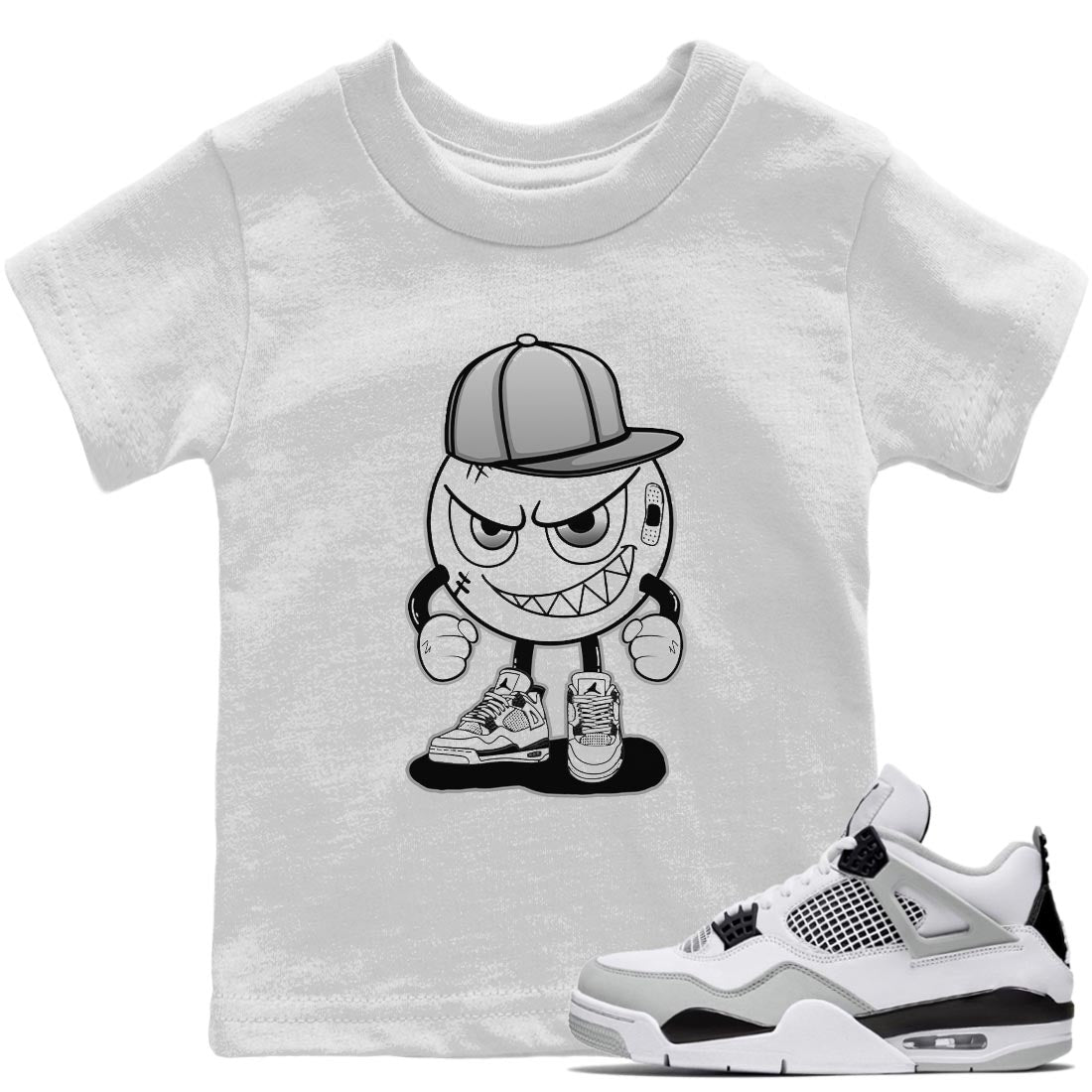 Jordan 4 Military Black Sneaker Match Tees Mischief Emoji Sneaker Tees Jordan 4 Military Black Sneaker Release Tees Kids Shirts