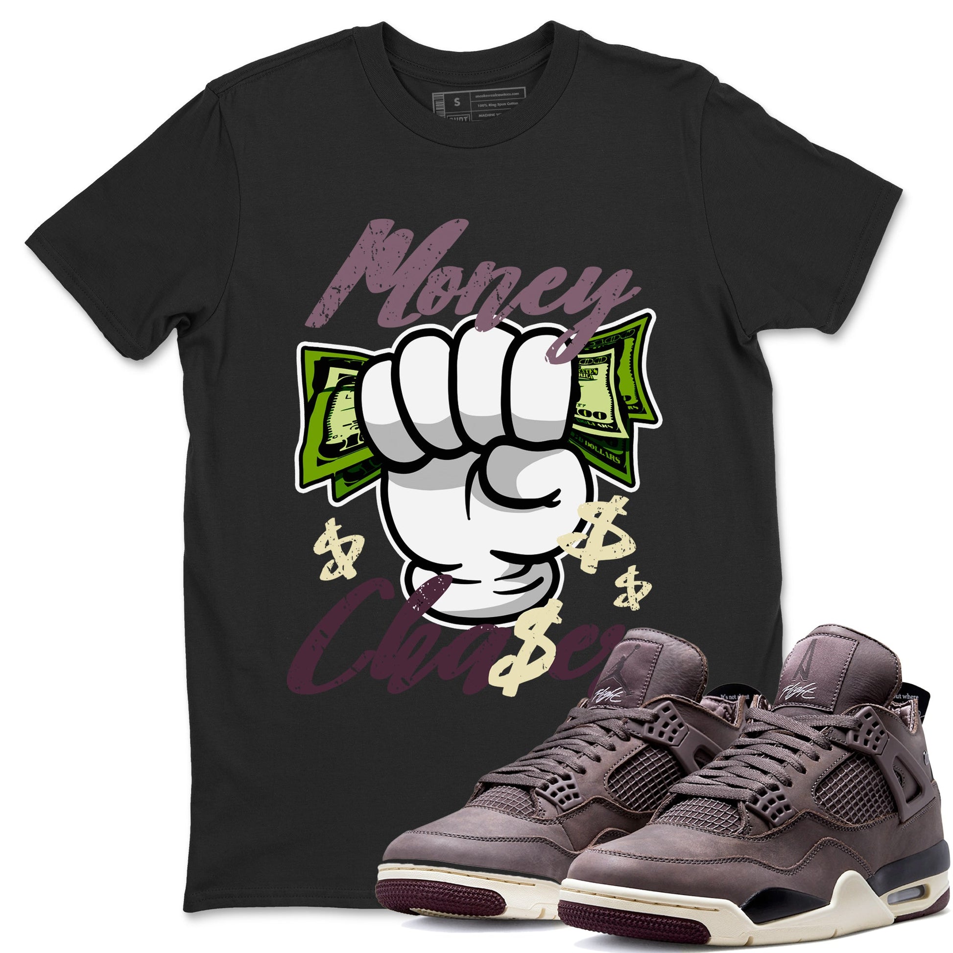 Air Jordan 4 A Ma Maniere Sneaker Match Tees Money Chaser Sneaker Tees Jordan 4 A Ma Maniere Sneaker Release Tees Unisex Shirts Black 1