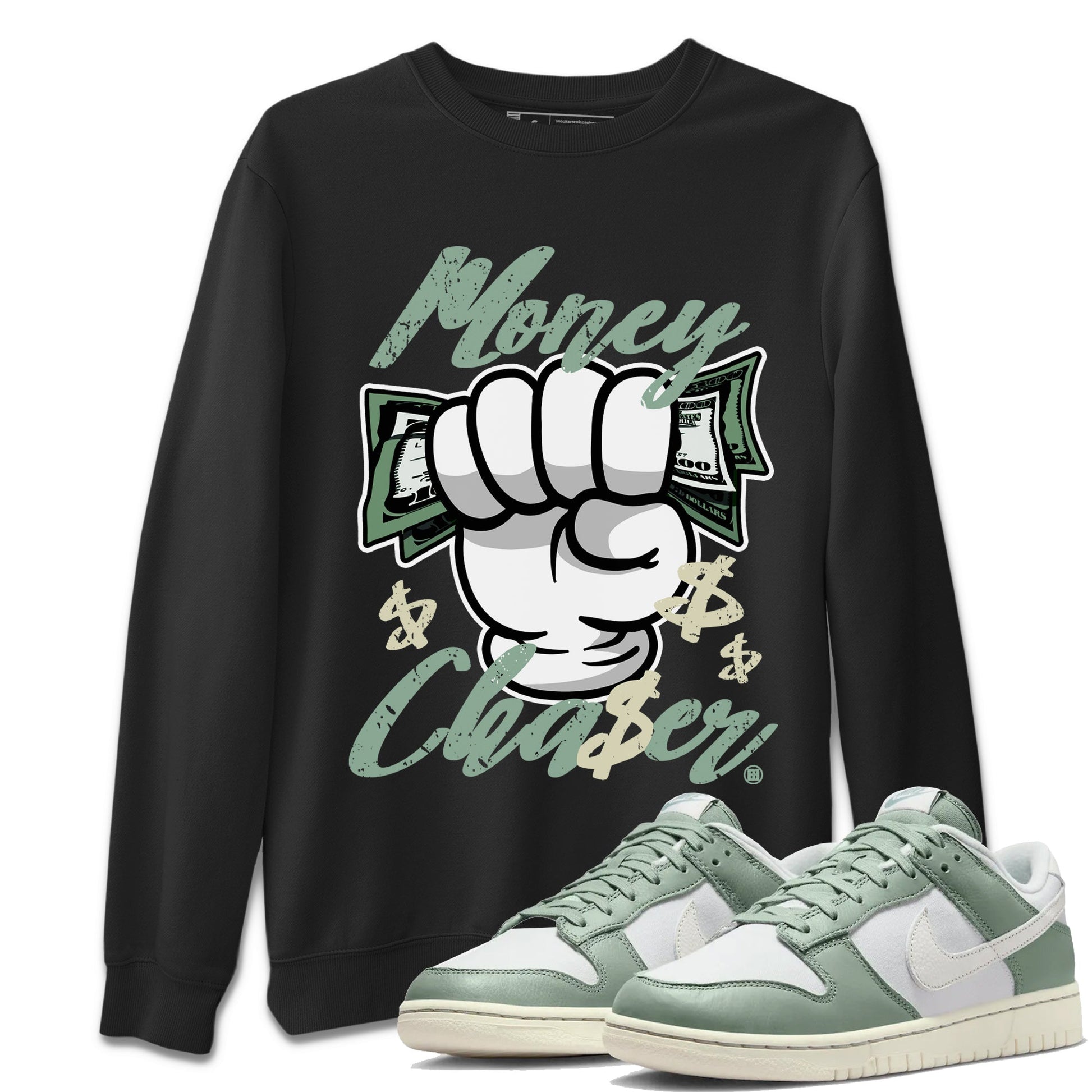 Dunk Low Mica Green Sneaker Match Tees Money Chaser Sneaker Tees Dunk Mica Green Sneaker Release Tees Unisex Shirts Black 1