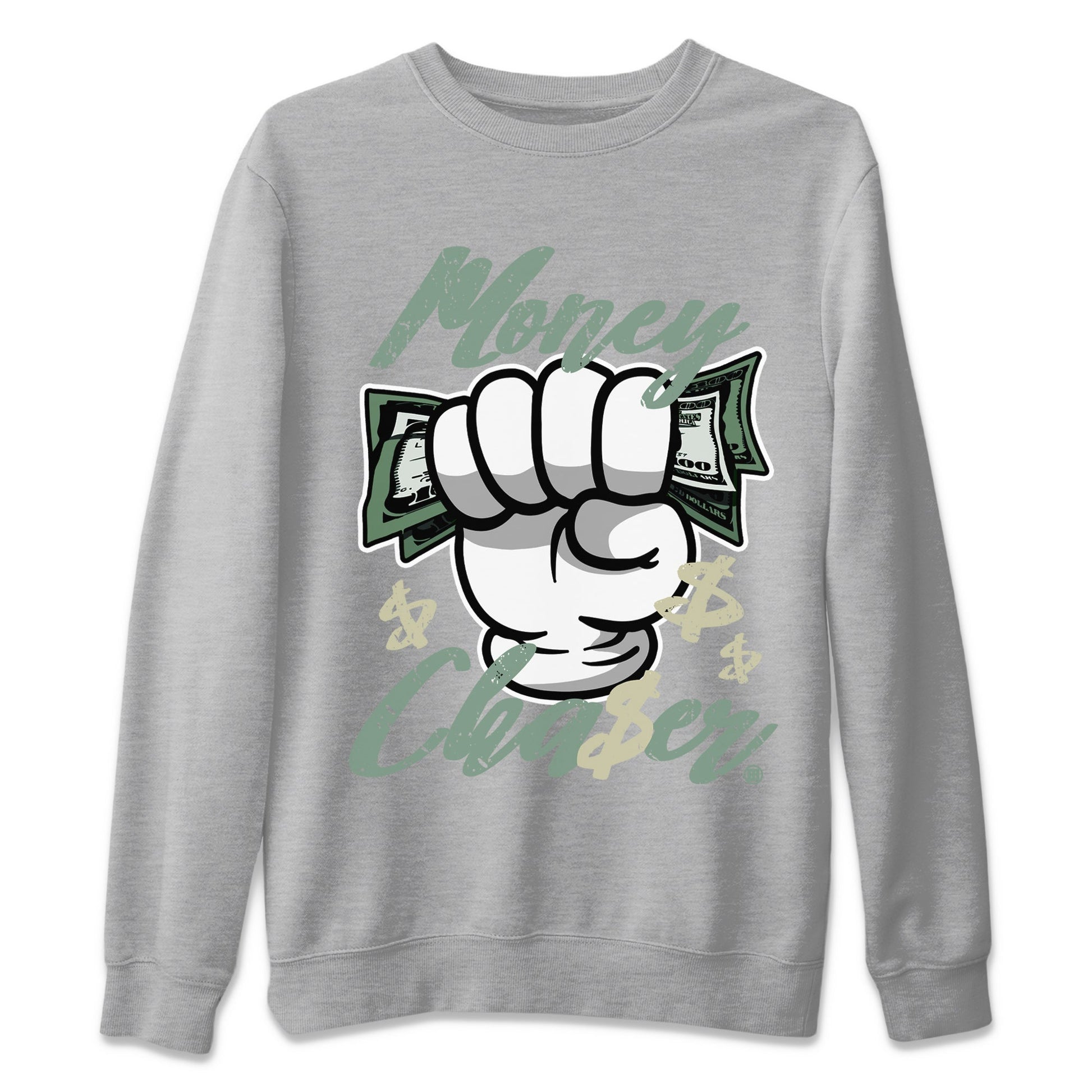 Dunk Low Mica Green Sneaker Match Tees Money Chaser Sneaker Tees Dunk Mica Green Sneaker Release Tees Unisex Shirts Heather Grey 2