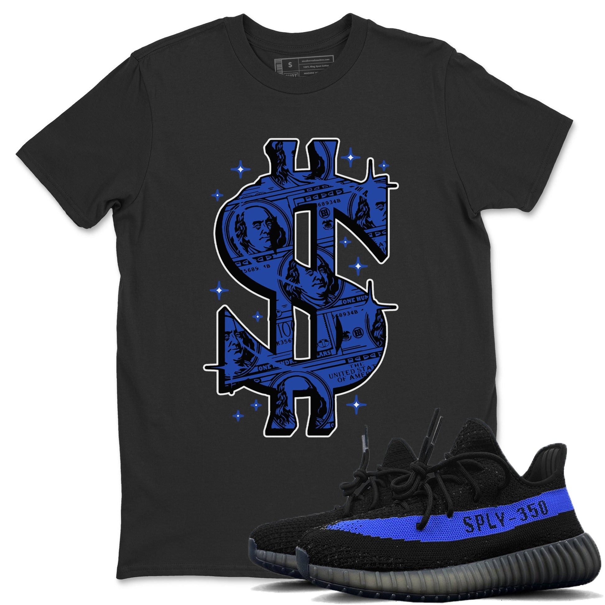 Yeezy 350 Dazzling Blue Sneaker Match Tees Money Dollar Sneaker Tees Yeezy 350 Dazzling Blue Sneaker Release Tees Unisex Shirts