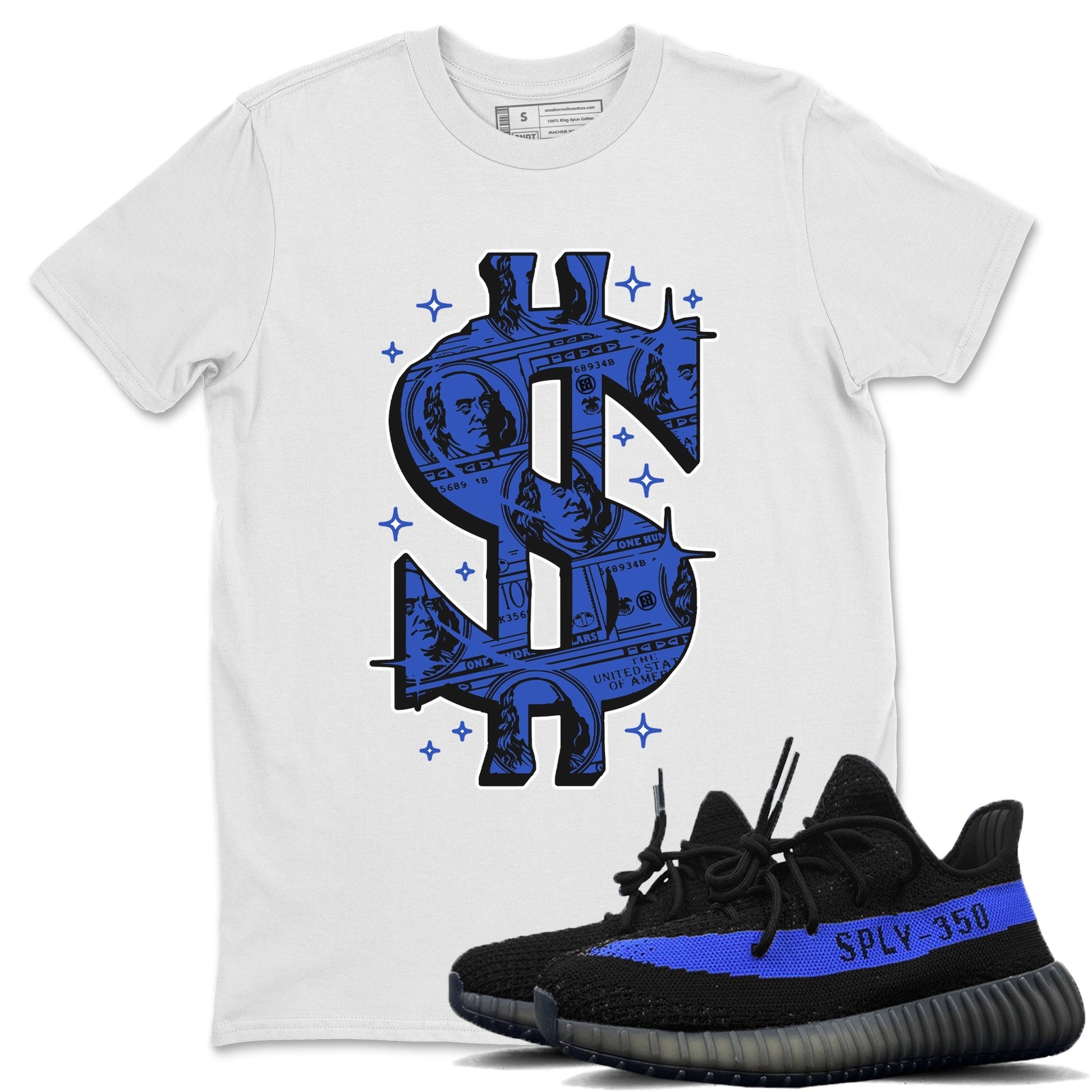 Yeezy 350 Dazzling Blue Sneaker Match Tees Money Dollar Sneaker Tees Yeezy 350 Dazzling Blue Sneaker Release Tees Unisex Shirts