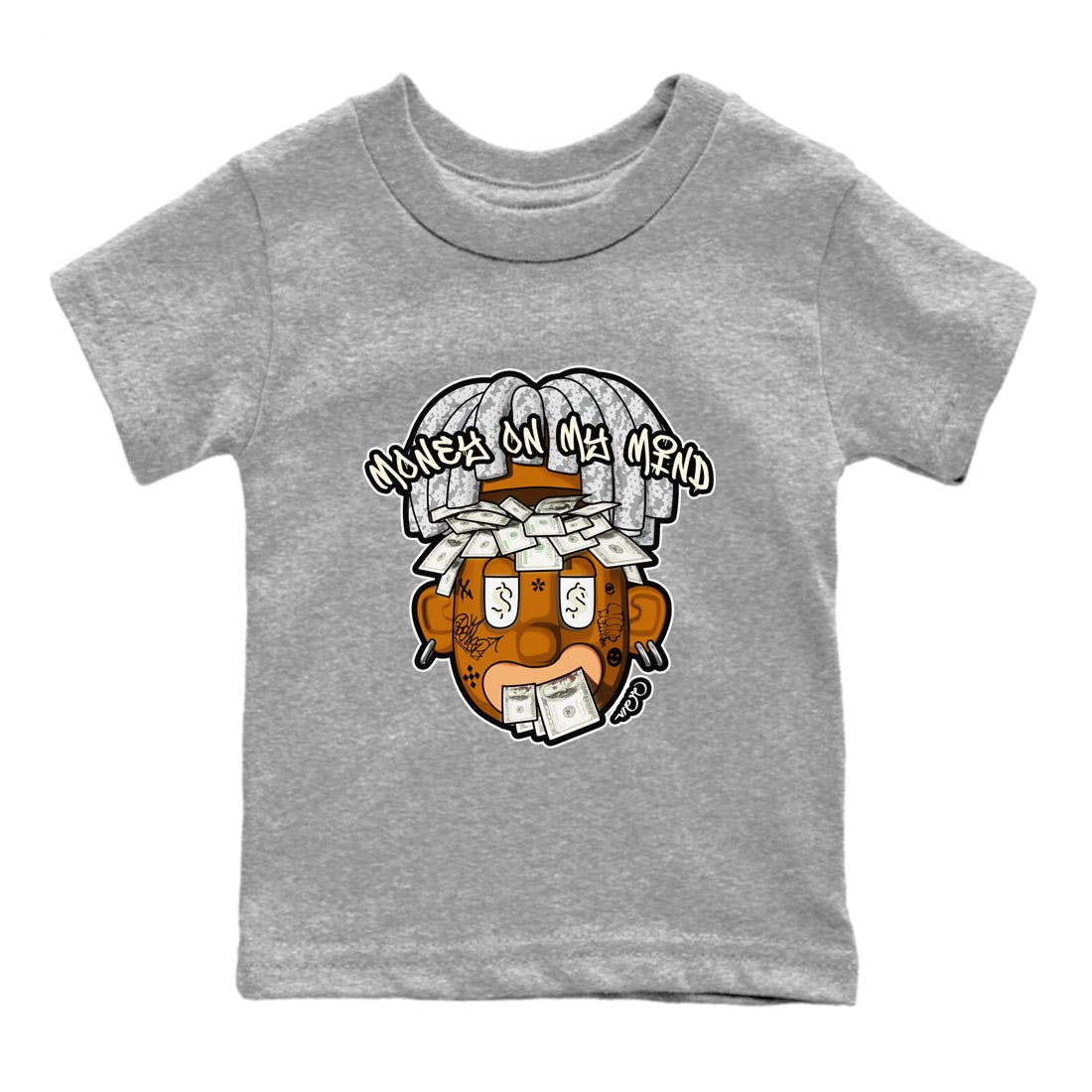 Yeezy 350 Static shirt to match jordans Money On My Mind sneaker tees Adidas Yeezy 350 Static SNRT Sneaker Release Tees Baby Toddler Heather Grey 2 T-Shirt