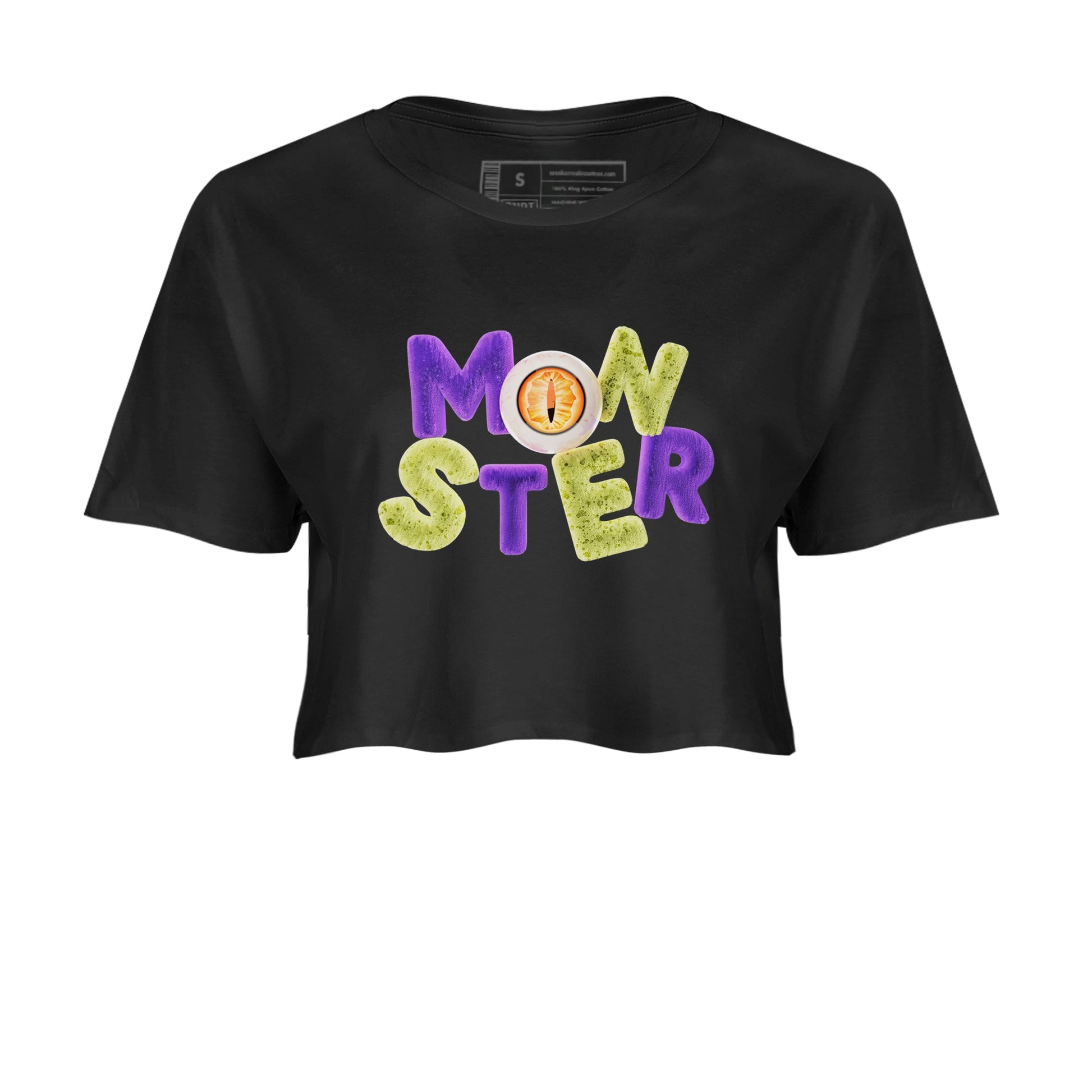Air Jordan 4 Canyon Purple shirt to match jordans Monster sneaker tees AJ4 Canyon Purple SNRT Sneaker Release Tees Black 2 Crop T-Shirt, Halloween tshirt
