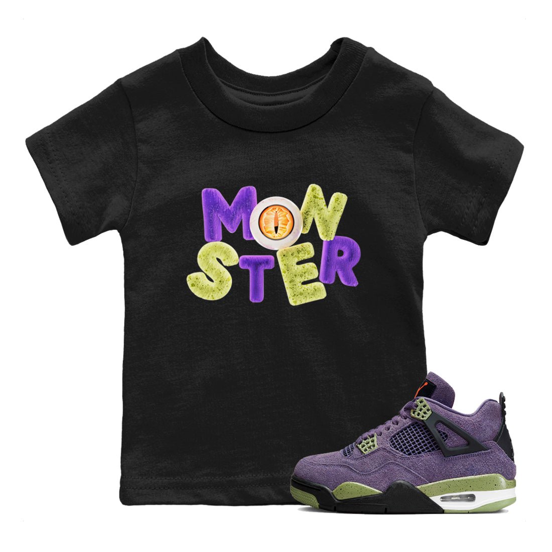 Air Jordan 4 Canyon Purple shirt to match jordans Monster sneaker tees AJ4 Canyon Purple SNRT Sneaker Release Tees Baby Toddler Black 1 T-Shirt, Halloween tshirt