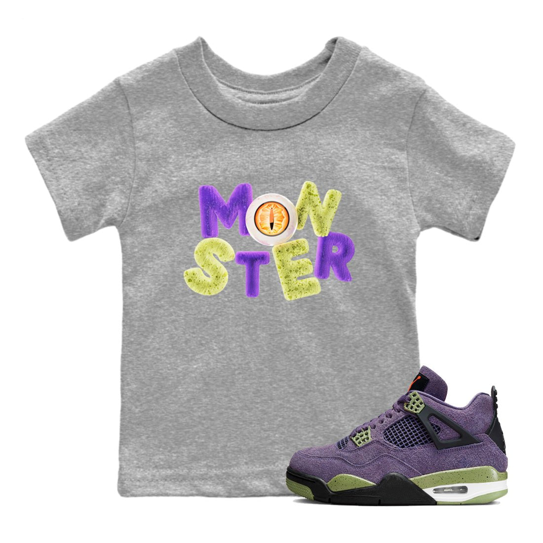 Air Jordan 4 Canyon Purple shirt to match jordans Monster sneaker tees AJ4 Canyon Purple SNRT Sneaker Release Tees Baby Toddler Heather Grey 1 T-Shirt, Halloween tshirt