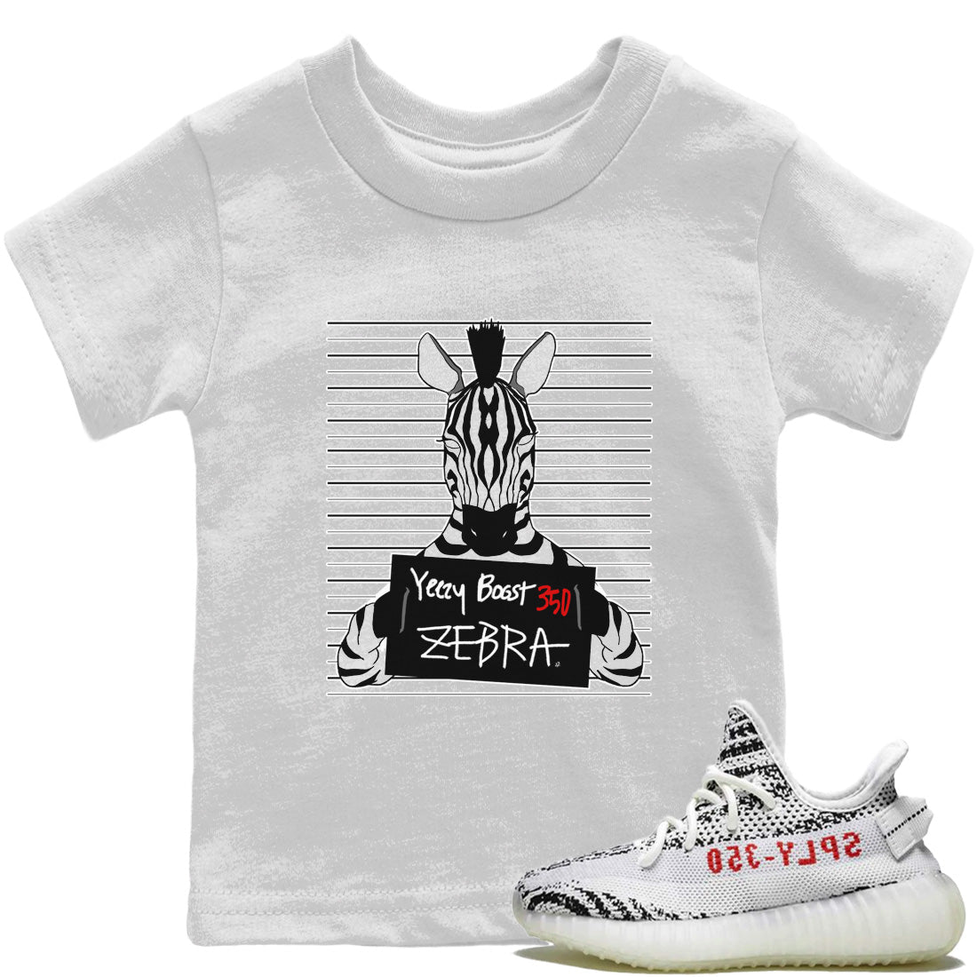Yeezy 350 Zebra Sneaker Match Tees Mugshot Sneaker Tees Yeezy 350 Zebra Sneaker Release Tees Kids Shirts