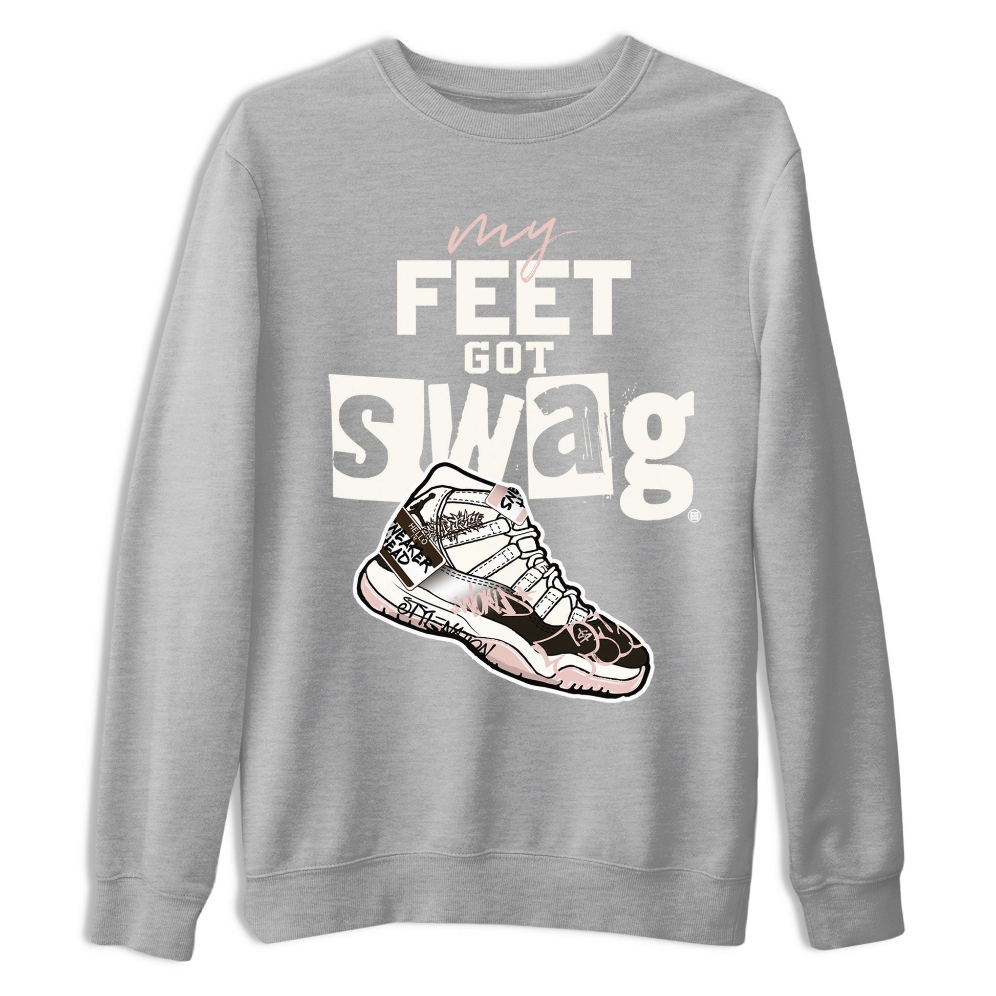 Air Jordan 11 Neapolitan shirt to match jordans My Feet Got Swag sneaker tees Air Jordan 11 Neapolitan SNRT Sneaker Release Tees Unisex Heather Grey 2 T-Shirt