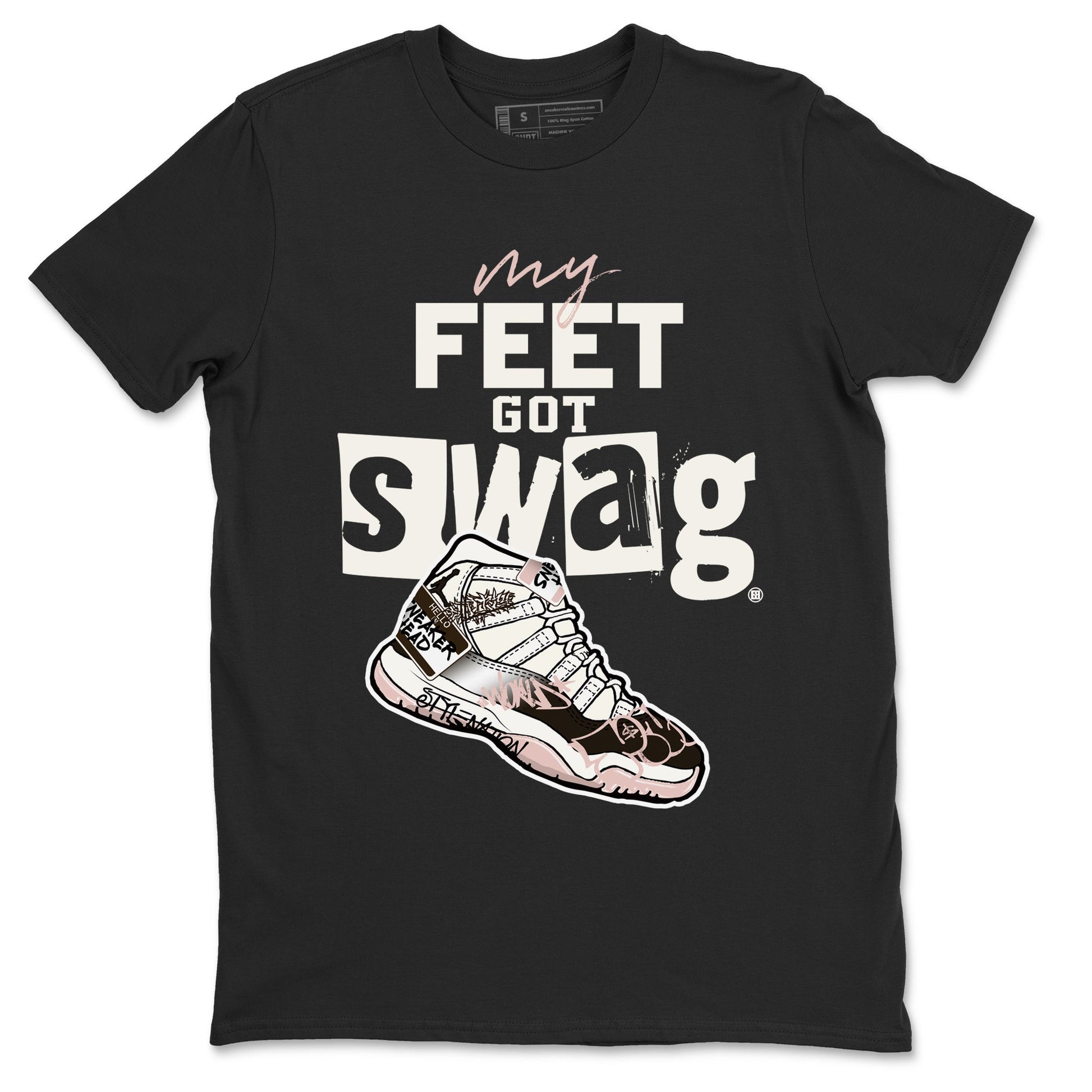 Air Jordan 11 Neapolitan shirt to match jordans My Feet Got Swag sneaker tees Air Jordan 11 Neapolitan SNRT Sneaker Release Tees Unisex Black 2 T-Shirt