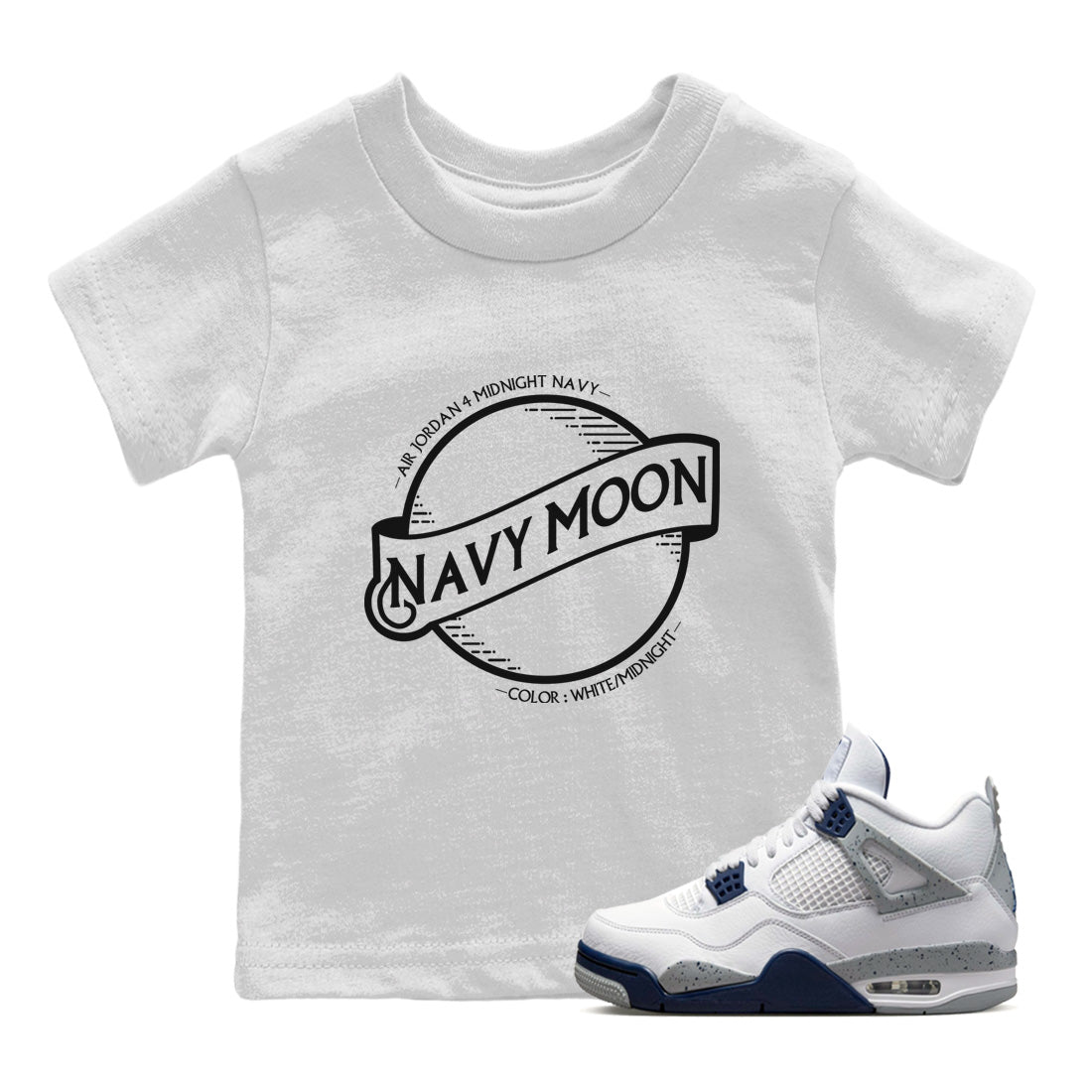 Jordan 4 Midnight Navy Sneaker Match Tees Navy Moon Sneaker Tees Jordan 4 Midnight Navy Sneaker Release Tees Kids Shirts