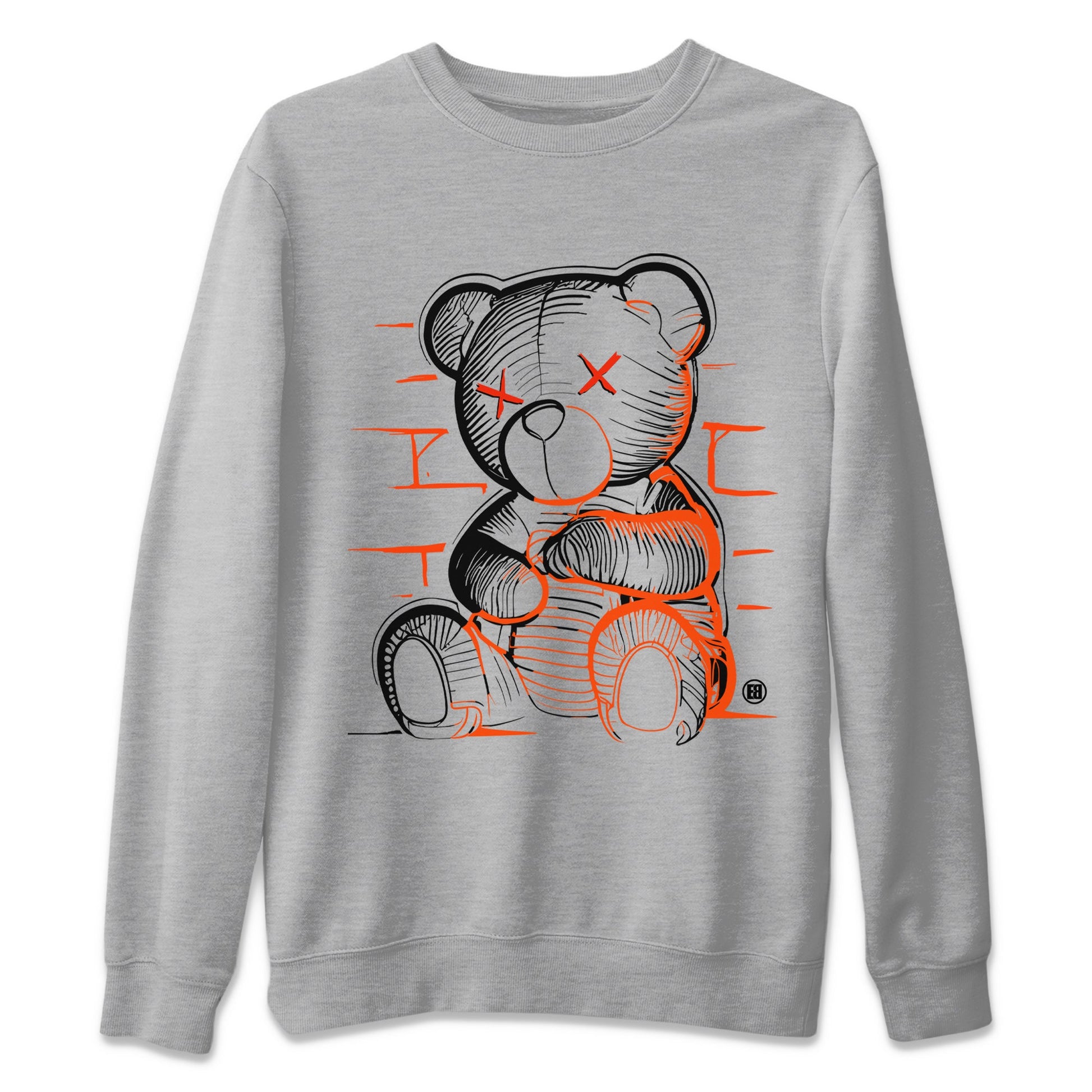 Air Jordan 12 Brilliant Orange Sneaker Match Tees Neon Bear Sneaker Tees Air Jordan 12 WMNS Brilliant Orange Tees Unisex Shirts Heather Grey 2