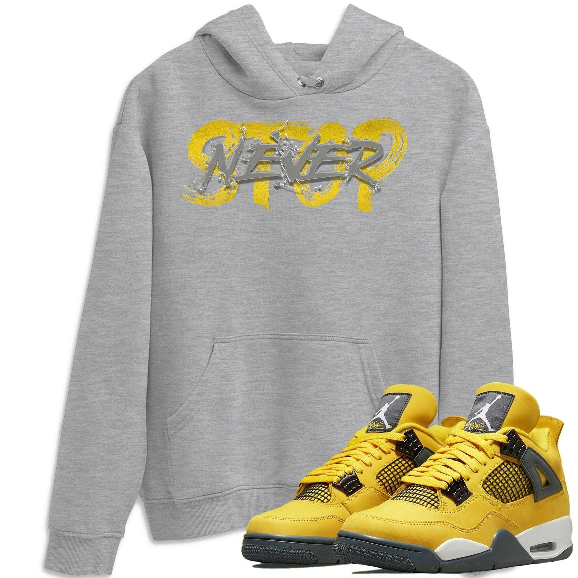 Jordan 4 Lightning Sneaker Match Tees Never Stop Sneaker Tees Jordan 4 Lightning Sneaker Release Tees Unisex Shirts
