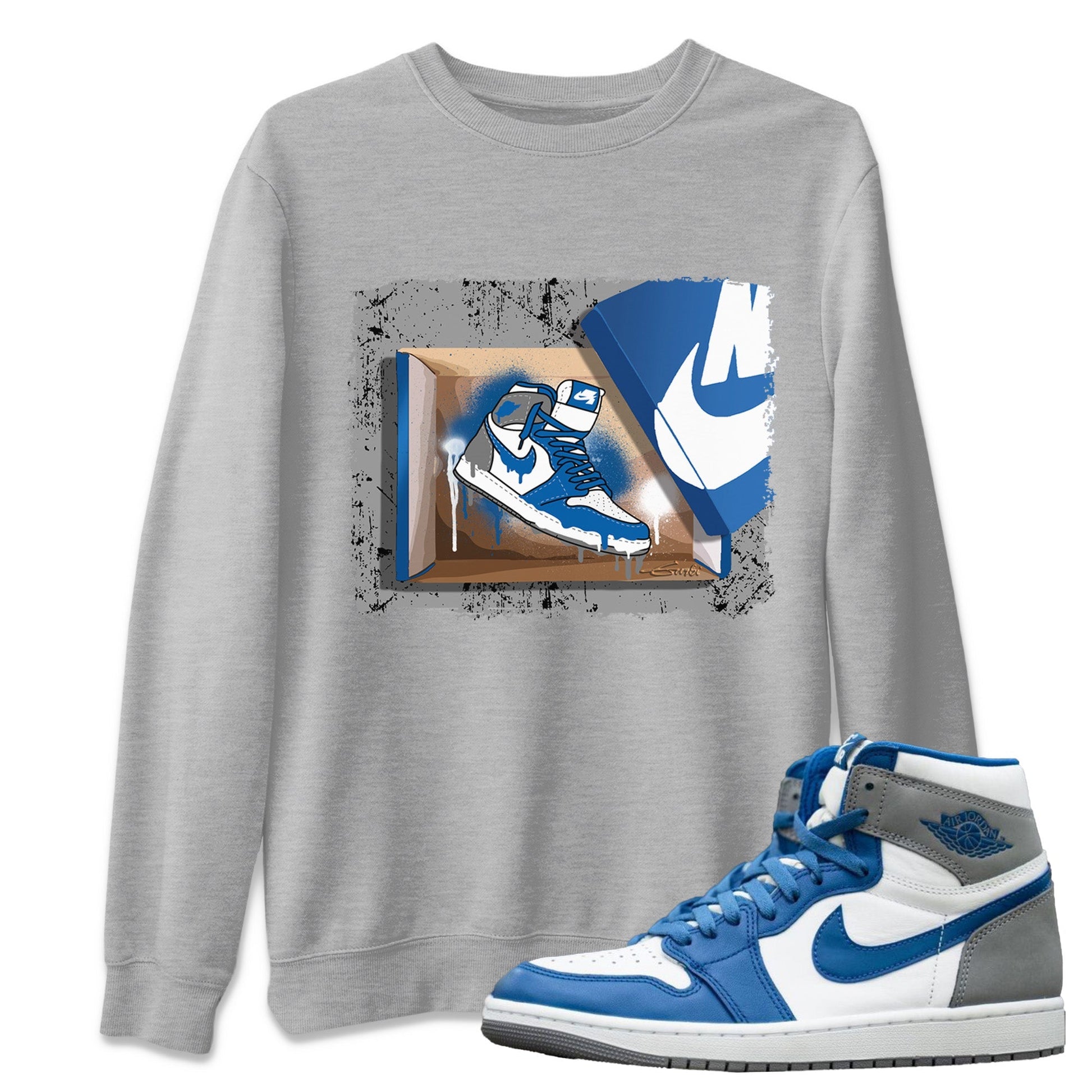 Jordan 1 True Blue Sneaker Match Tees New Kicks Sneaker Tees Jordan 1 True Blue Sneaker Release Tees Unisex Shirts