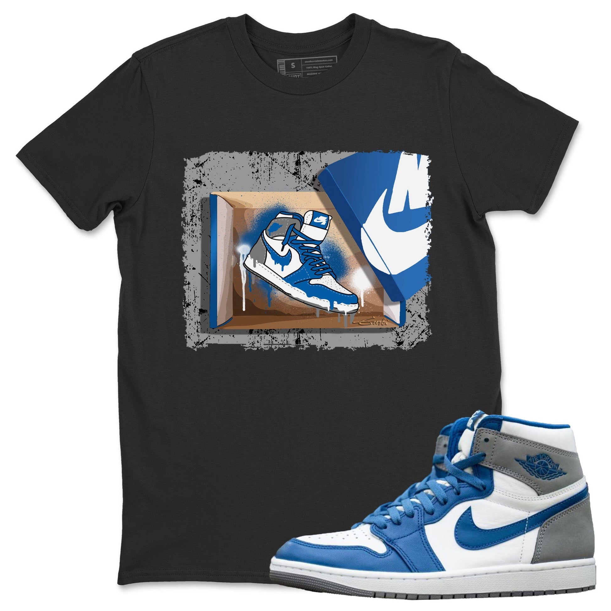 Jordan 1 True Blue Sneaker Match Tees New Kicks Sneaker Tees Jordan 1 True Blue Sneaker Release Tees Unisex Shirts