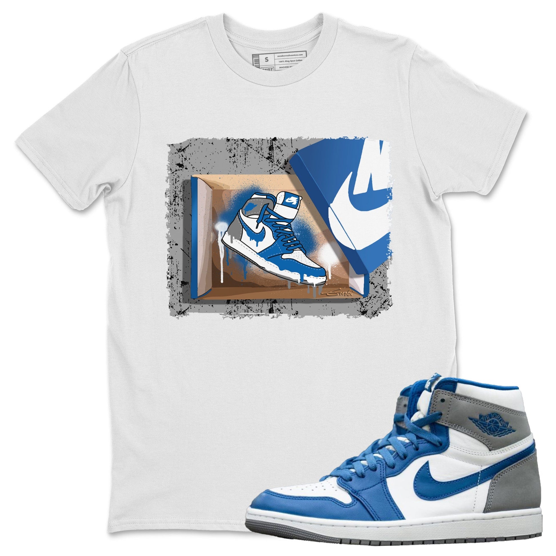 Jordan 1 True Blue Sneaker Match Tees New Kicks Sneaker Tees Jordan 1 True Blue Sneaker Release Tees Unisex Shirts
