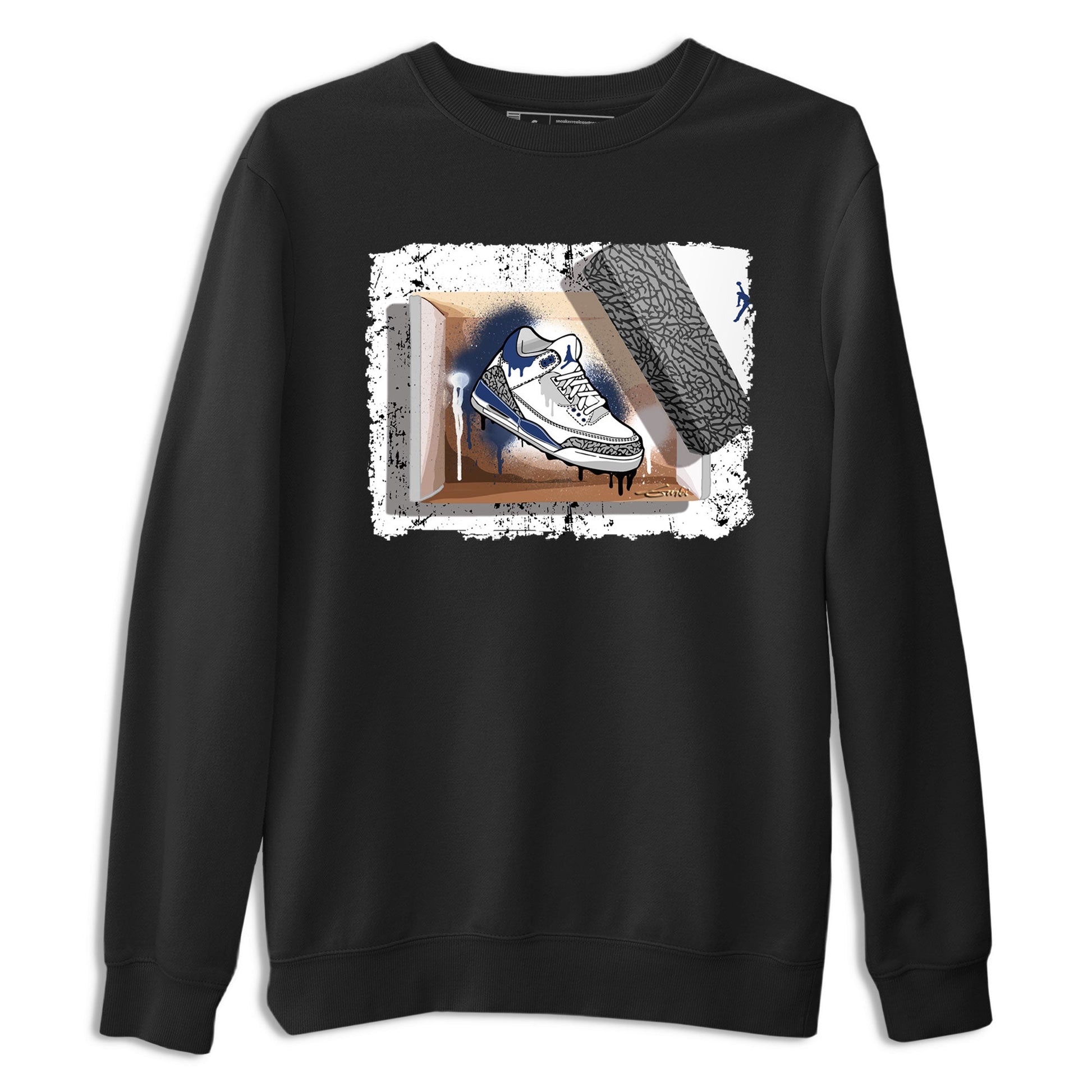 AJ3 Midnight Navy shirt to match jordans New Kicks sneaker tees 3s Midnight Navy SNRT sneaker release Tees unisex cotton Black 2 crew neck shirt