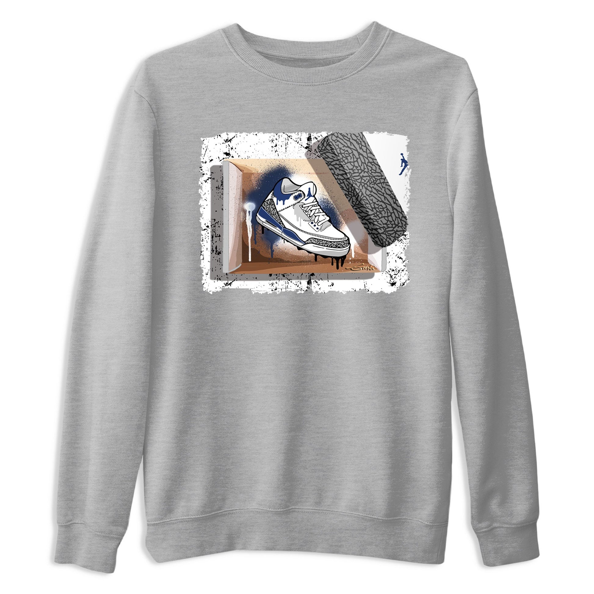 AJ3 Midnight Navy shirt to match jordans New Kicks sneaker tees 3s Midnight Navy SNRT sneaker release Tees unisex cotton Heather Grey 2 crew neck shirt