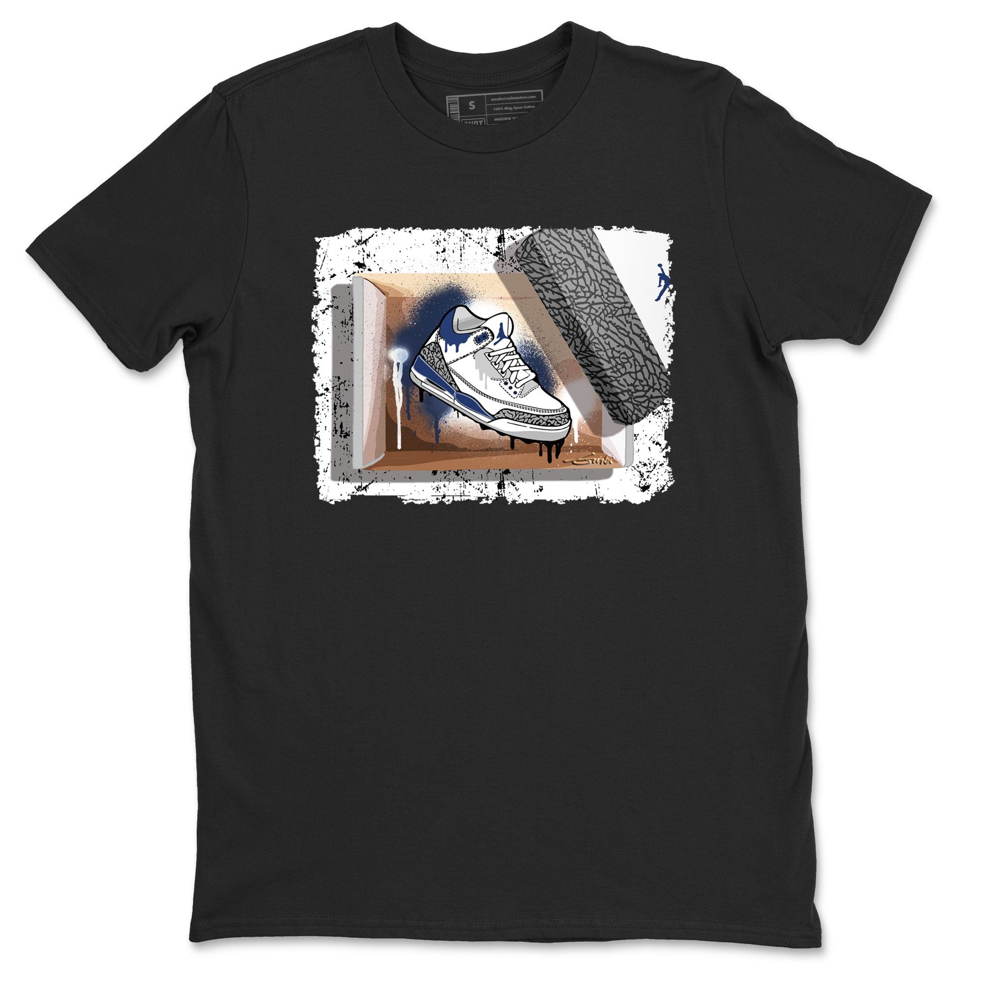 AJ3 Midnight Navy shirt to match jordans New Kicks sneaker tees 3s Midnight Navy SNRT sneaker release Tees unisex cotton Black 2 crew neck shirt
