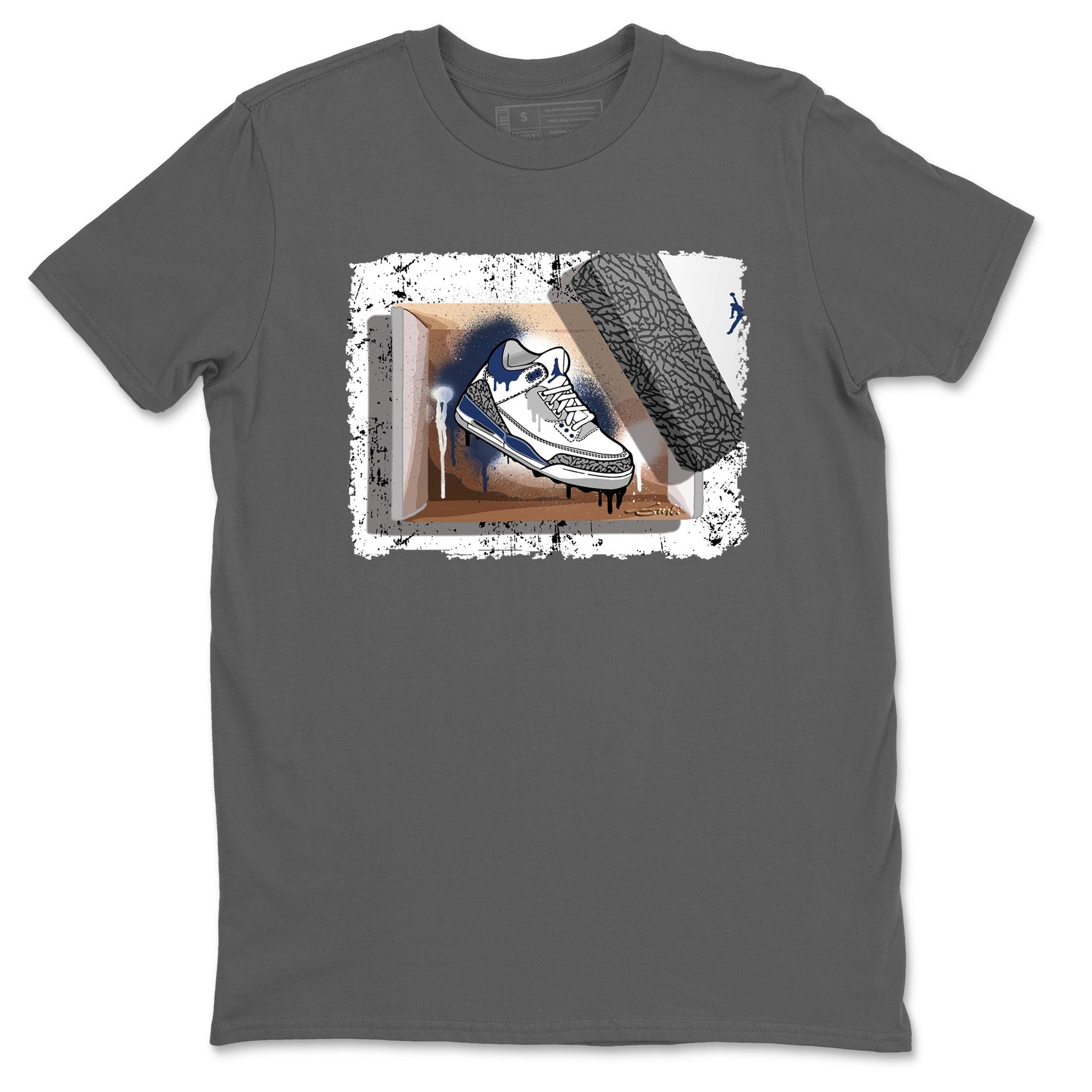 AJ3 Midnight Navy shirt to match jordans New Kicks sneaker tees 3s Midnight Navy SNRT sneaker release Tees unisex cotton Cool Grey 2 crew neck shirt