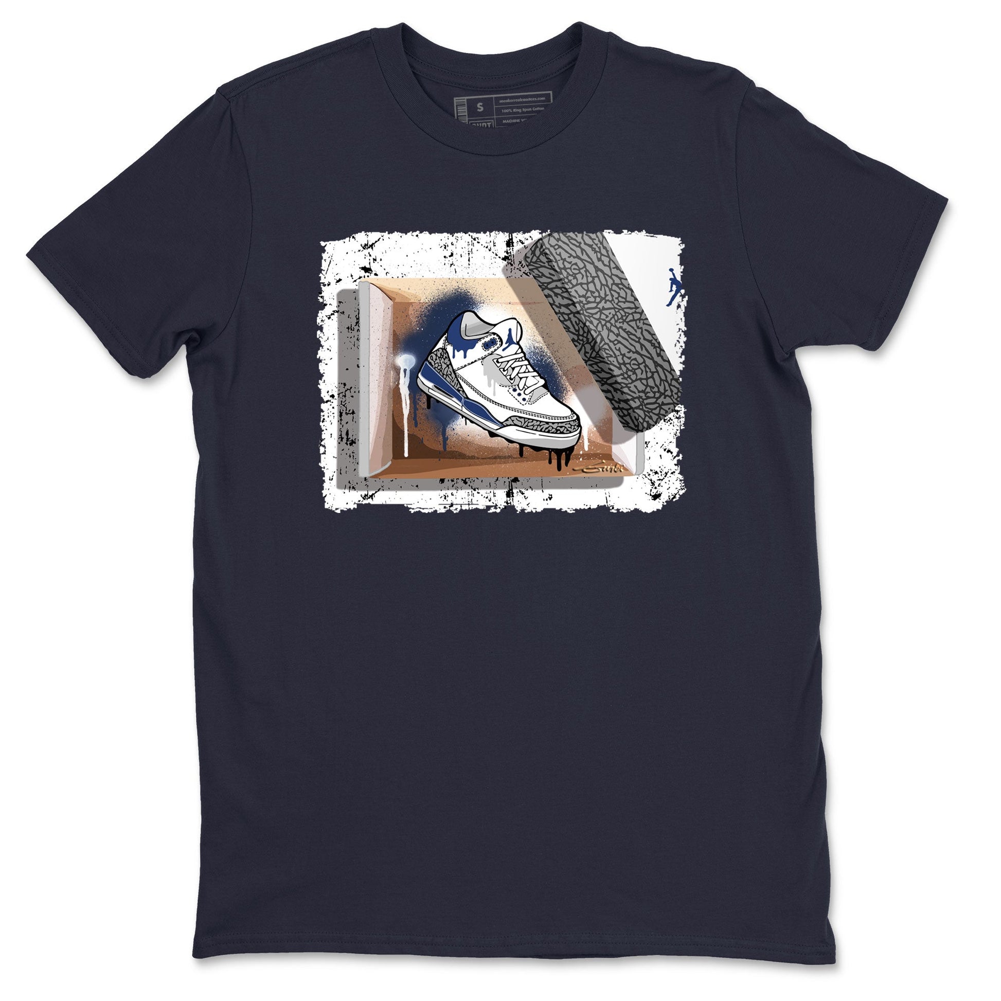 AJ3 Midnight Navy shirt to match jordans New Kicks sneaker tees 3s Midnight Navy SNRT sneaker release Tees unisex cotton Navy 2 crew neck shirt