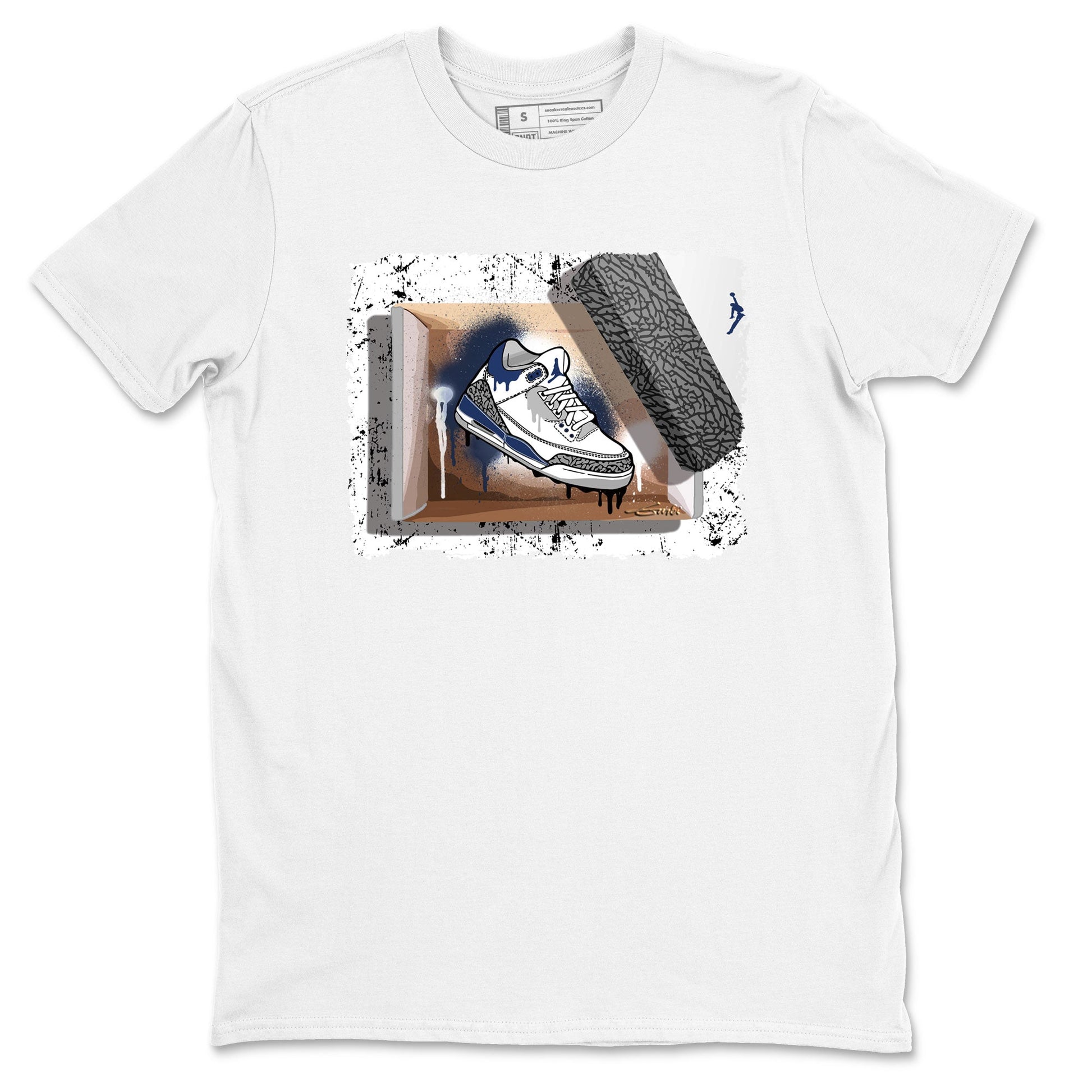 AJ3 Midnight Navy shirt to match jordans New Kicks sneaker tees 3s Midnight Navy SNRT sneaker release Tees unisex cotton White 2 crew neck shirt