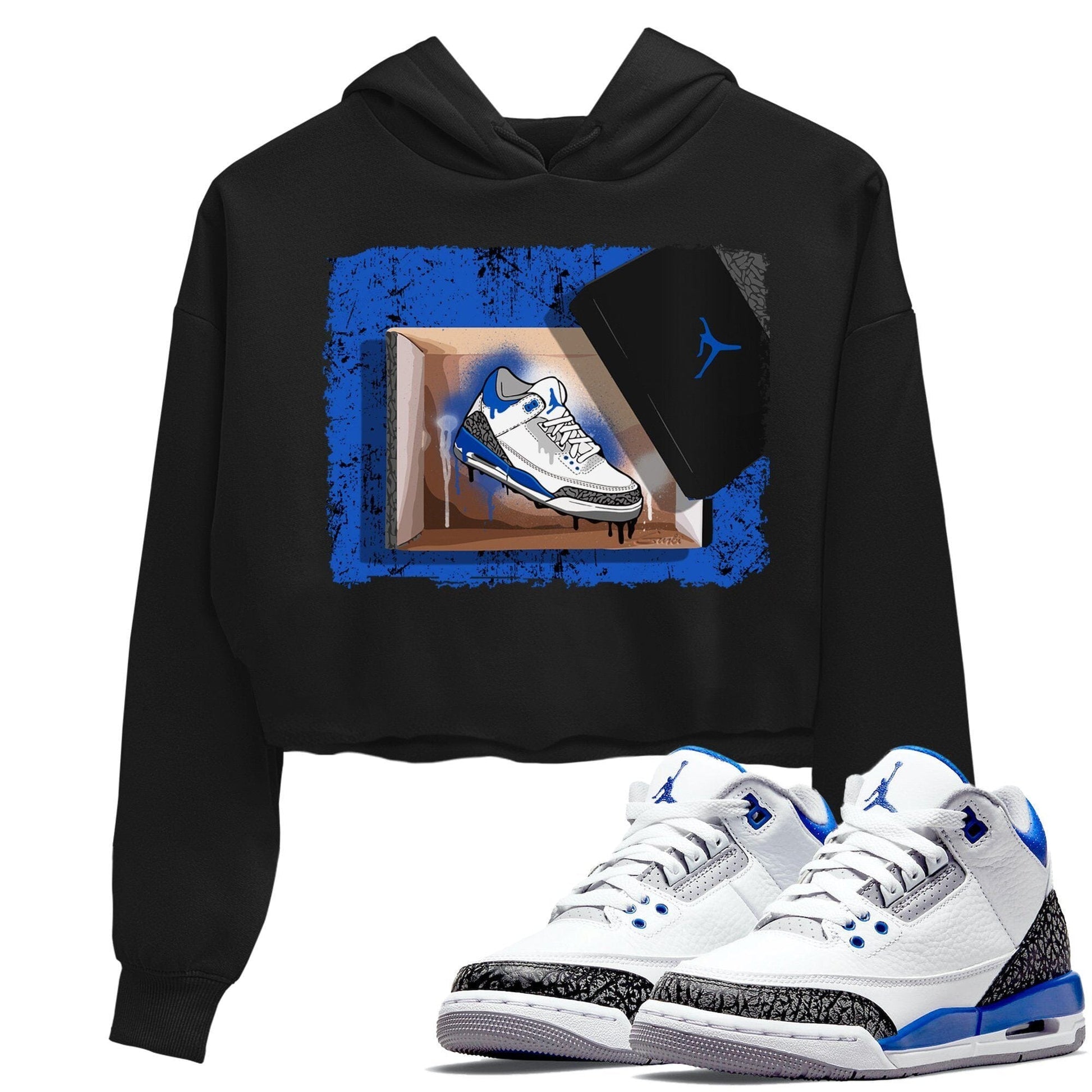 Jordan 3 Racer Blue Sneaker Match Tees New Kicks Sneaker Tees Jordan 3 Racer Blue Sneaker Release Tees Women's Shirts