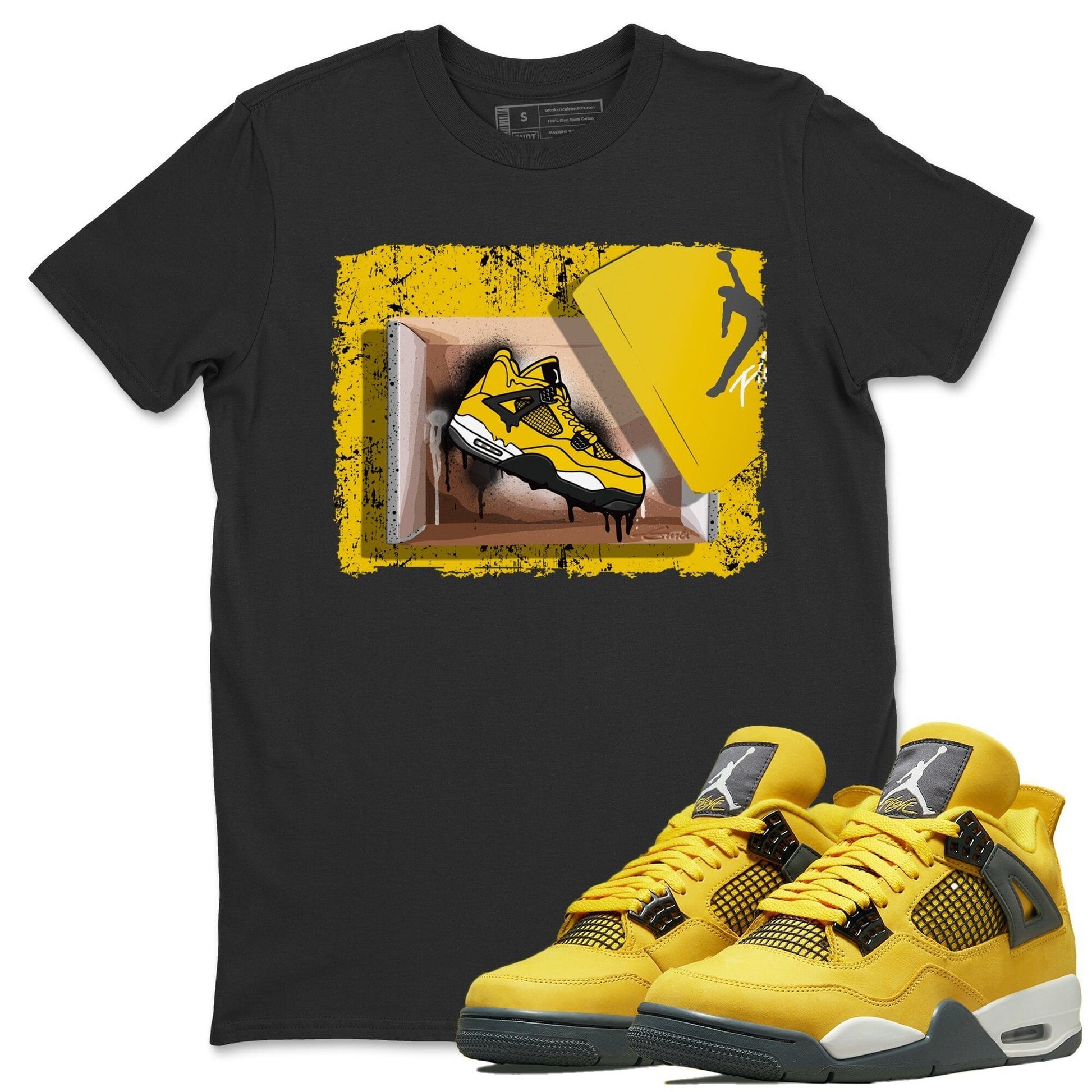 Jordan 4 Lightning Sneaker Match Tees New Kicks Sneaker Tees Jordan 4 Lightning Sneaker Release Tees Unisex Shirts