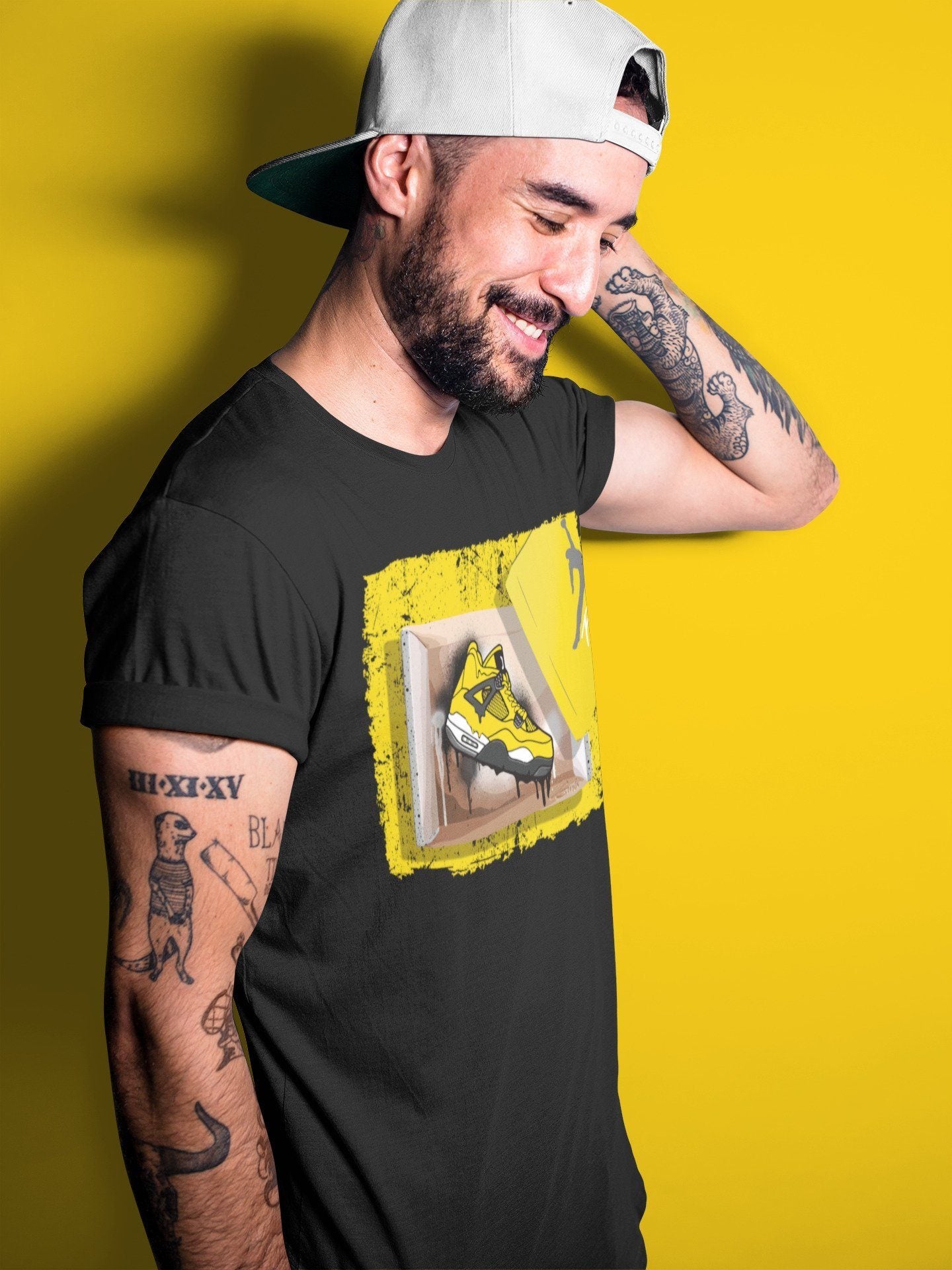 Jordan 4 Lightning Sneaker Match Tees New Kicks Sneaker Tees Jordan 4 Lightning Sneaker Release Tees Unisex Shirts