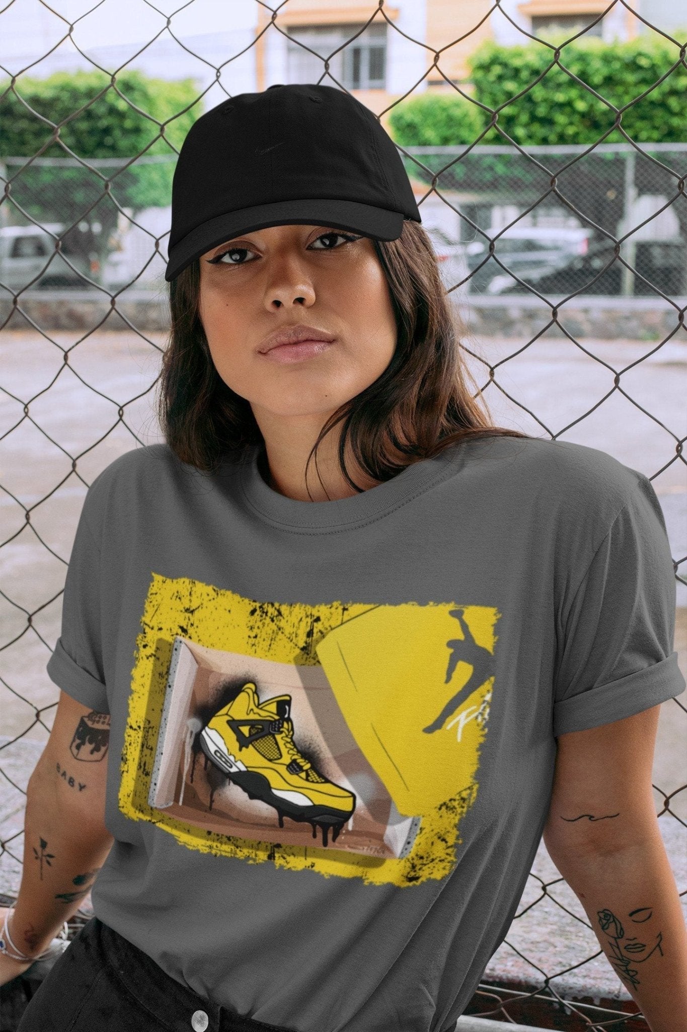 Jordan 4 Lightning Sneaker Match Tees New Kicks Sneaker Tees Jordan 4 Lightning Sneaker Release Tees Unisex Shirts