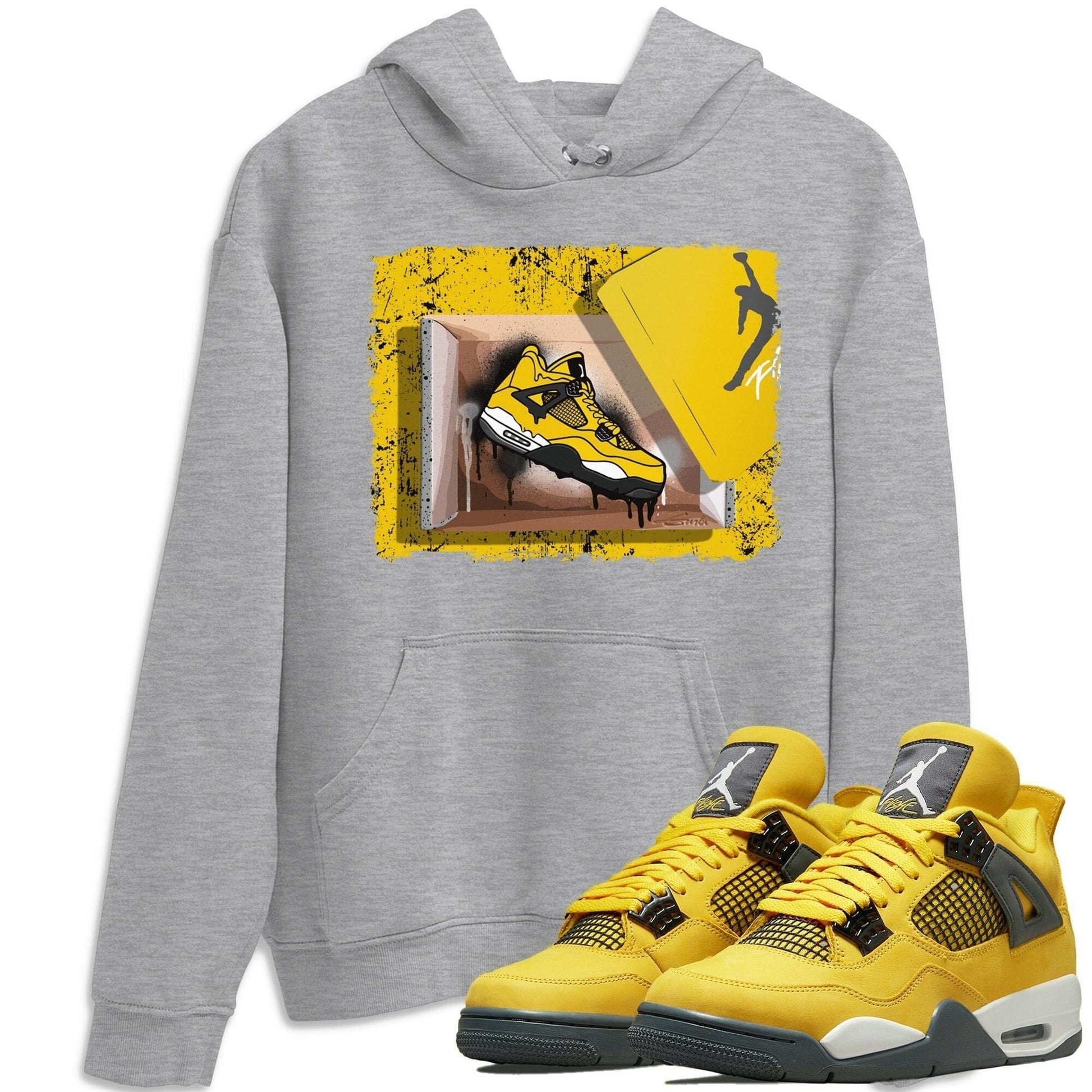 Jordan 4 Lightning Sneaker Match Tees New Kicks Sneaker Tees Jordan 4 Lightning Sneaker Release Tees Unisex Shirts