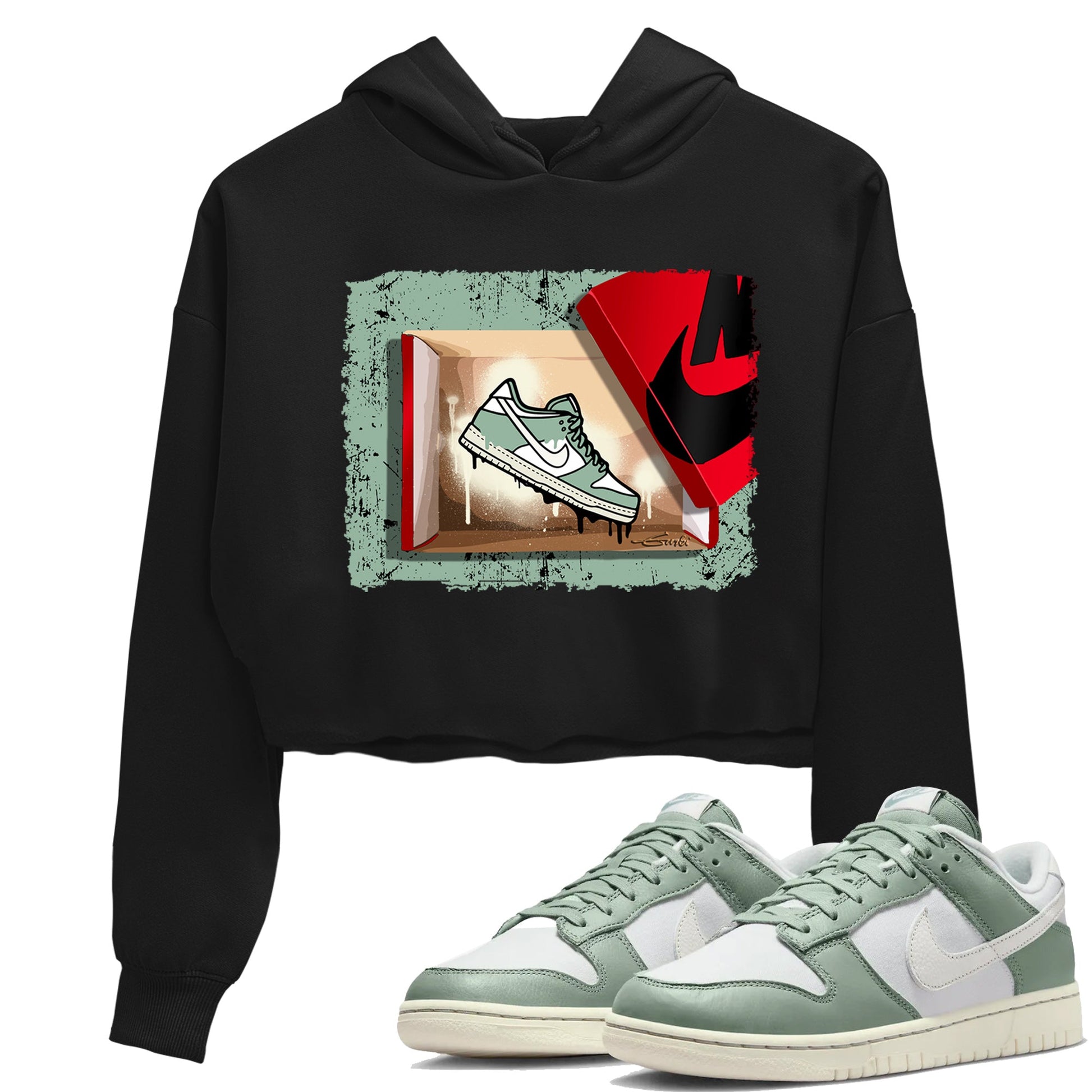 Dunk Low Mica Green Shirts New Kicks Sneaker Tees Dunk Mica Green Sneaker Release Tees Women's Shirts Black 1