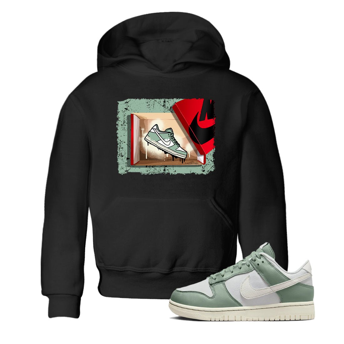 Dunk Low Mica Green Shirts New Kicks Sneaker Tees Dunk Mica Green Sneaker Release Tees Kids Shirts Black 1