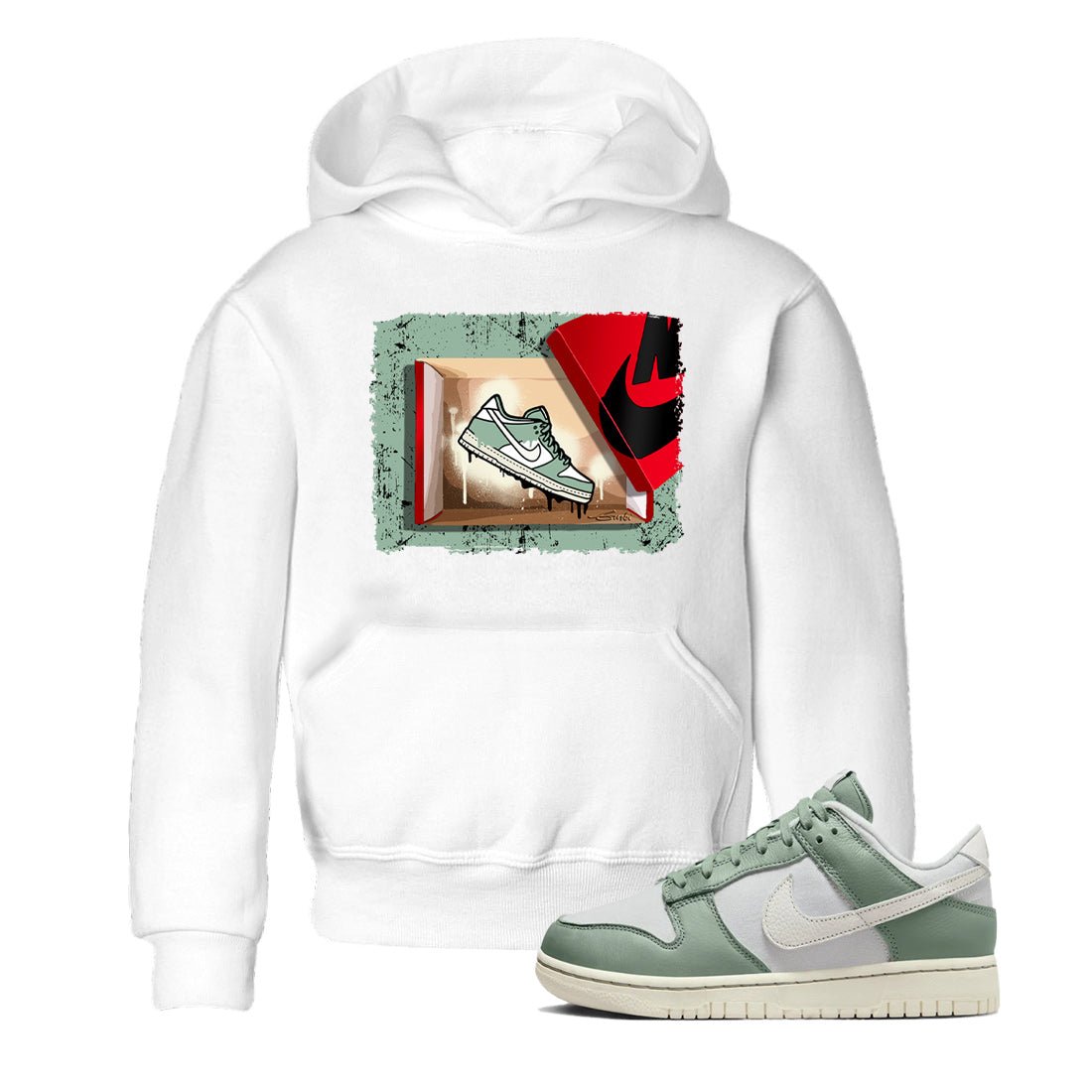 Dunk Low Mica Green Shirts New Kicks Sneaker Tees Dunk Mica Green Sneaker Release Tees Kids Shirts White 1