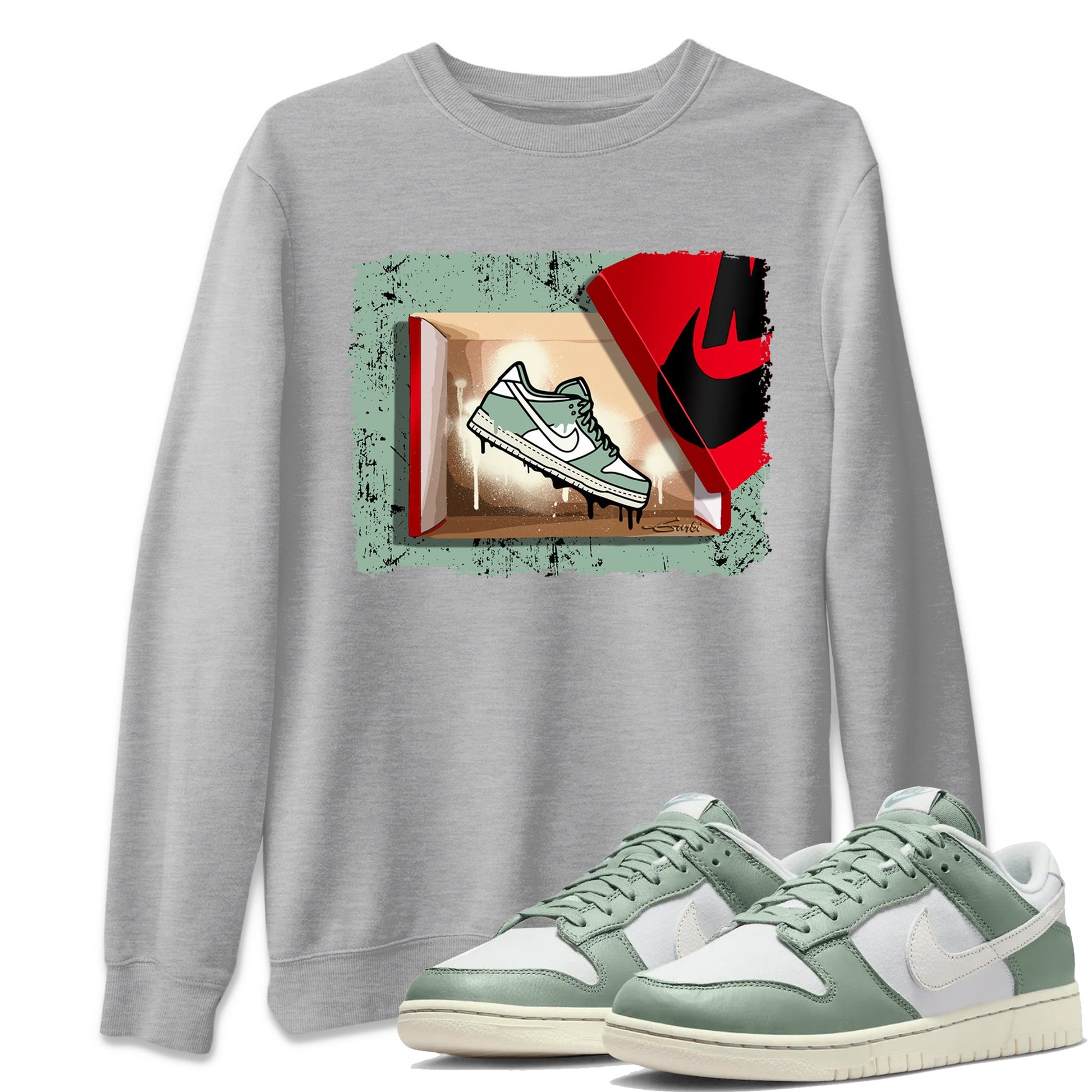 Dunk Low Mica Green Shirts New Kicks Sneaker Tees Dunk Mica Green Sneaker Release Tees Unisex Shirts Heather Grey 1