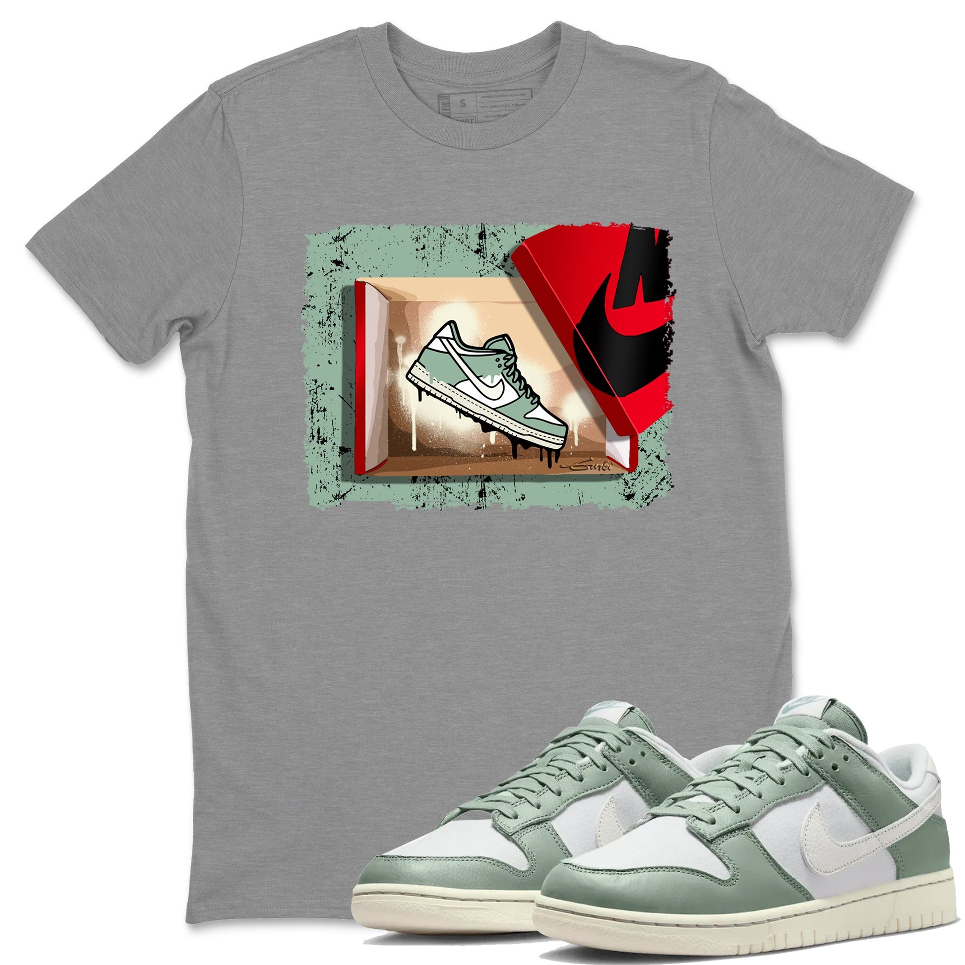 Dunk Low Mica Green Shirts New Kicks Sneaker Tees Dunk Mica Green Sneaker Release Tees Unisex Shirts Heather Grey 1