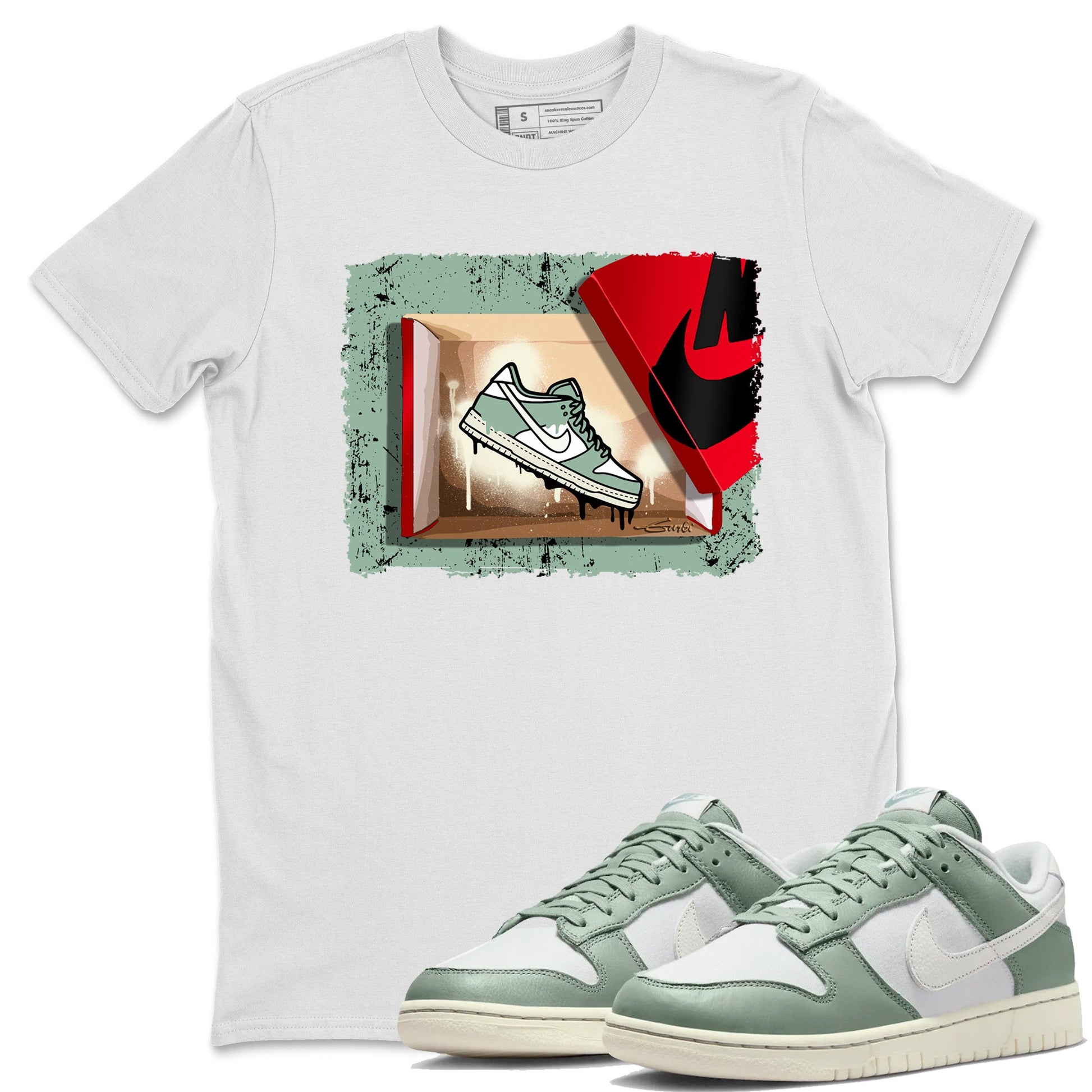 Dunk Low Mica Green Shirts New Kicks Sneaker Tees Dunk Mica Green Sneaker Release Tees Unisex Shirts White 1